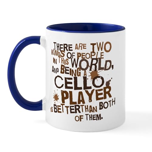 White/Navy Inside - Cello Player Mug