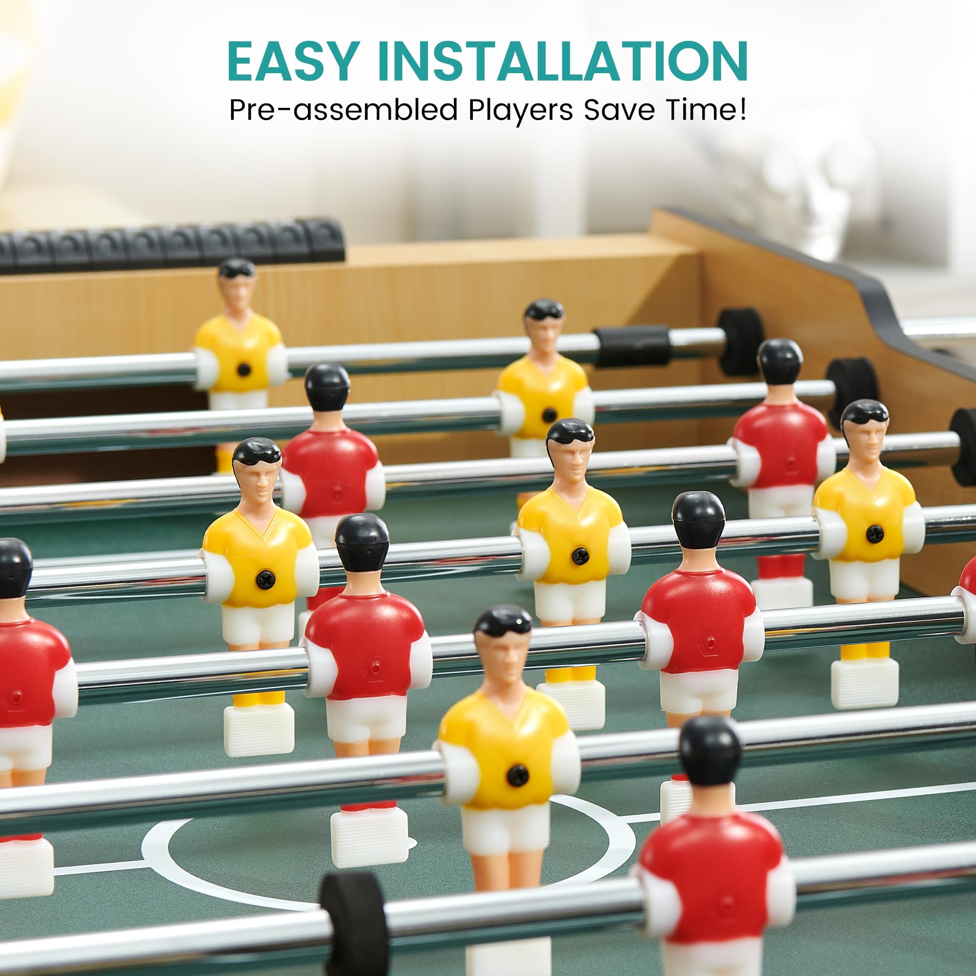 IDEALHOUSE 48 Inch Foldable Foosball Table - Multiplayer Soccer Game for Kids & Adults - Perfect for Game Rooms, Basements & Parties - Easy Assembly Indoor Sports Entertainment