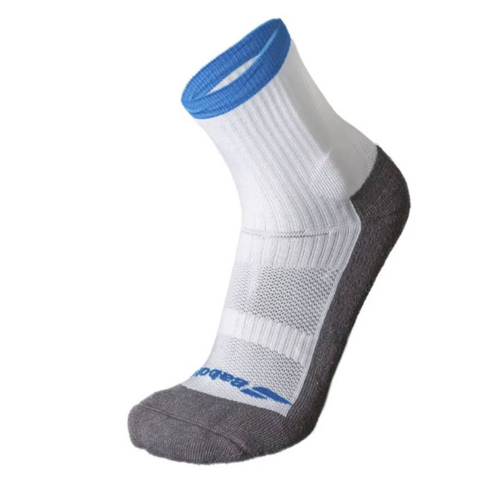 Babolat Men's Pro 360 Tennis Socks - 1 Pair White/Blue - Breathable Cushioned Athletic Socks for Tennis, Running & Sports Performance