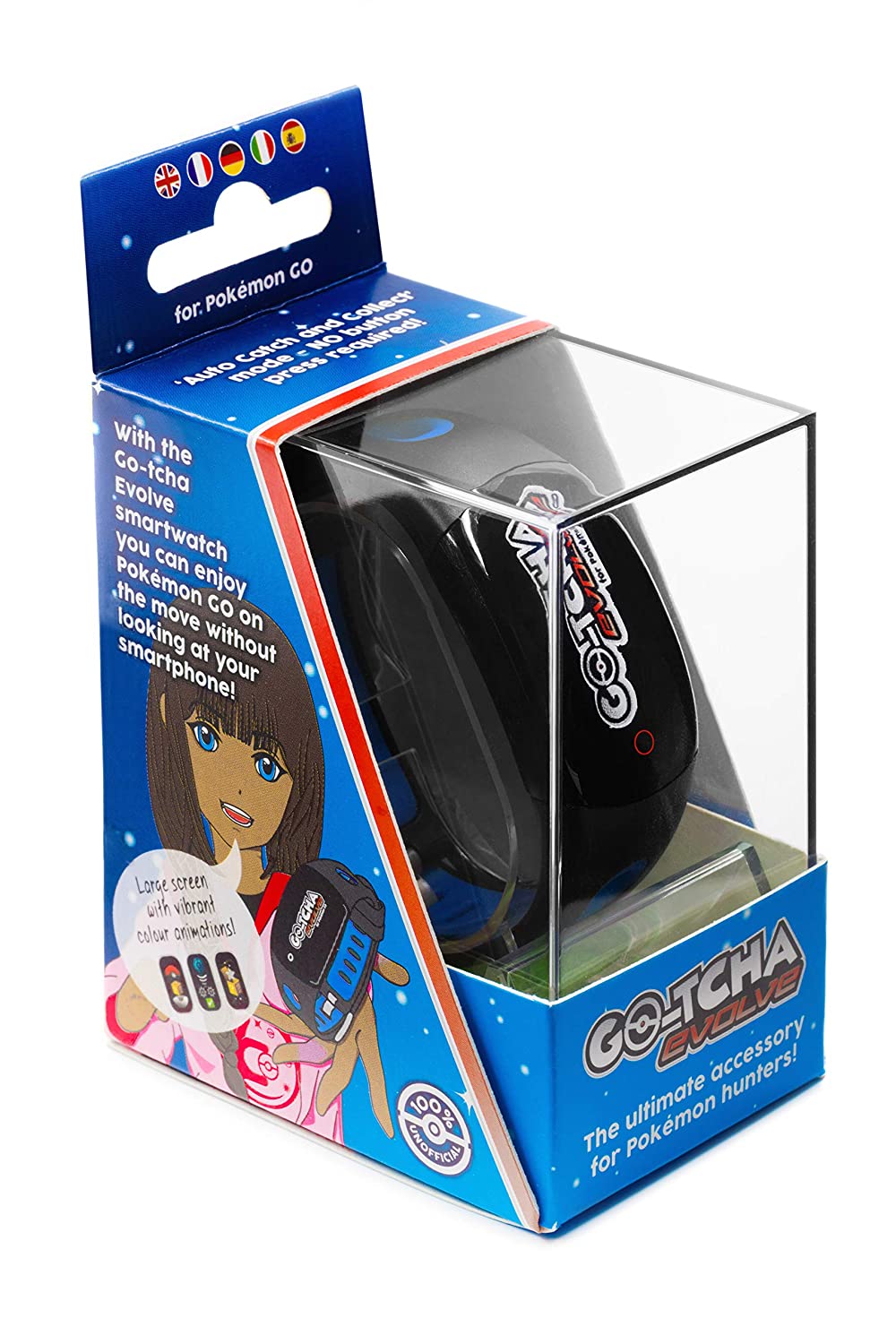 Pokemon Go Plus + TCHA Evolve LED Touch Wristband - Auto Catch & Spin Pokestops - Compatible with iPhone & Android - Blue/Black - Perfect for Gaming, Walking & Outdoor Adventures