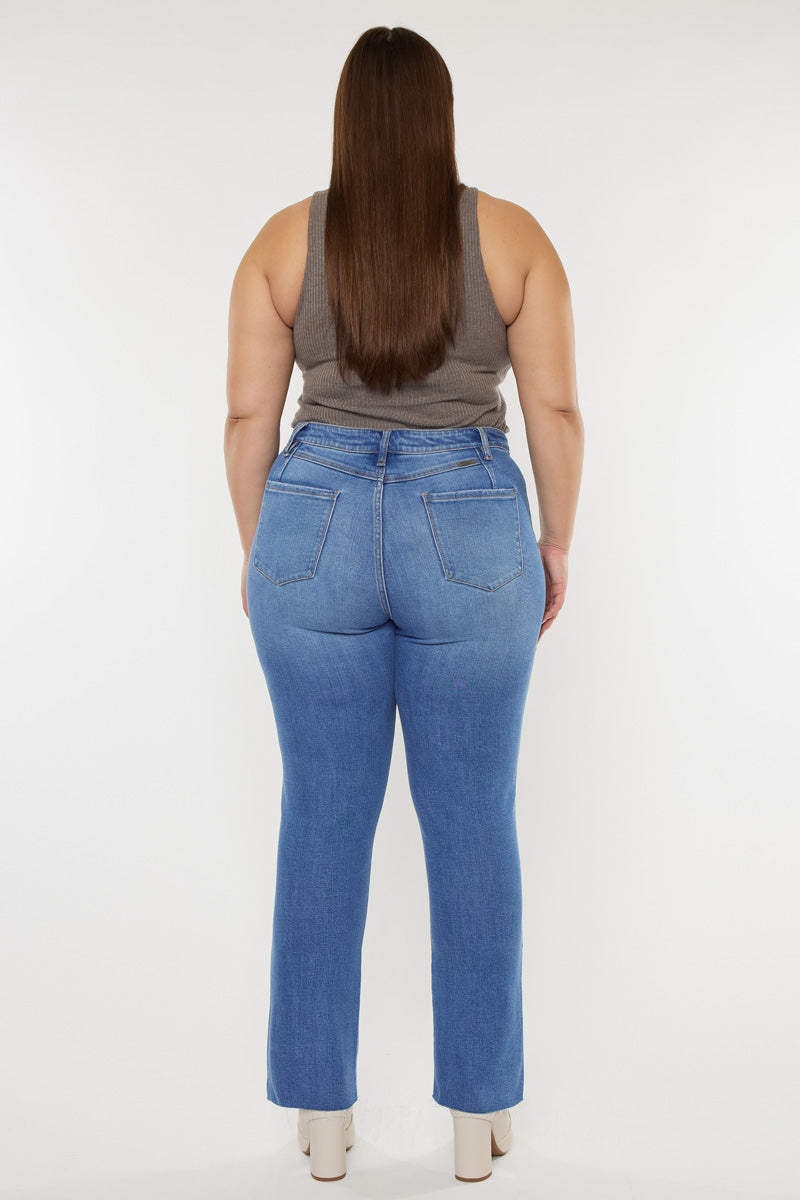 Lory High Rise Slim Straight Jeans for Women - Plus Size Denim Pants with Stretch Comfort - Perfect for Casual Wear, Office & Date Night Outfits