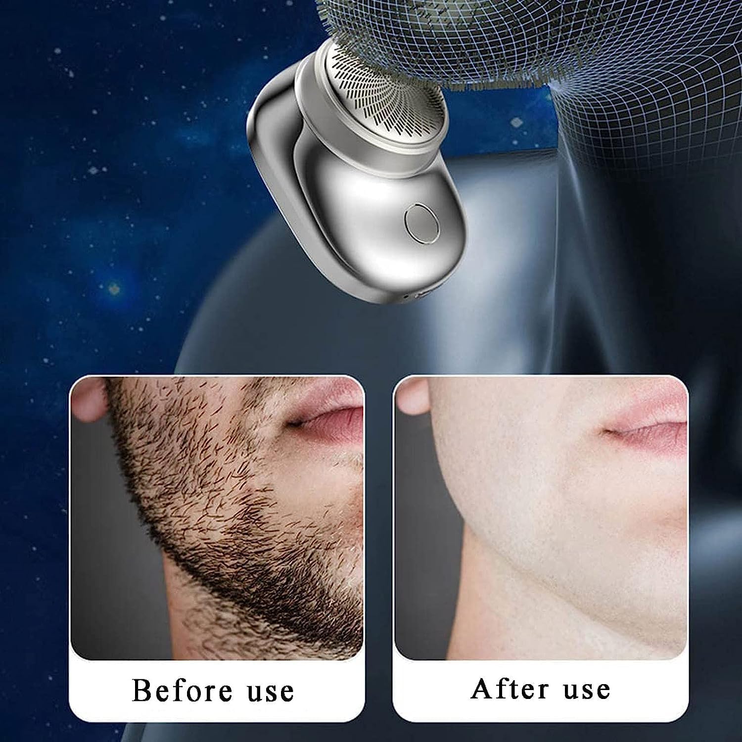 2023 Upgraded ZAO Mini Electric Shaver for Men - Portable & Powerful Storm Shaver, Smooth Facial Hair Trimmer, Travel-Friendly Cordless Shaver (2 Pack, Black) - Perfect for Travel, Gym & Daily Grooming