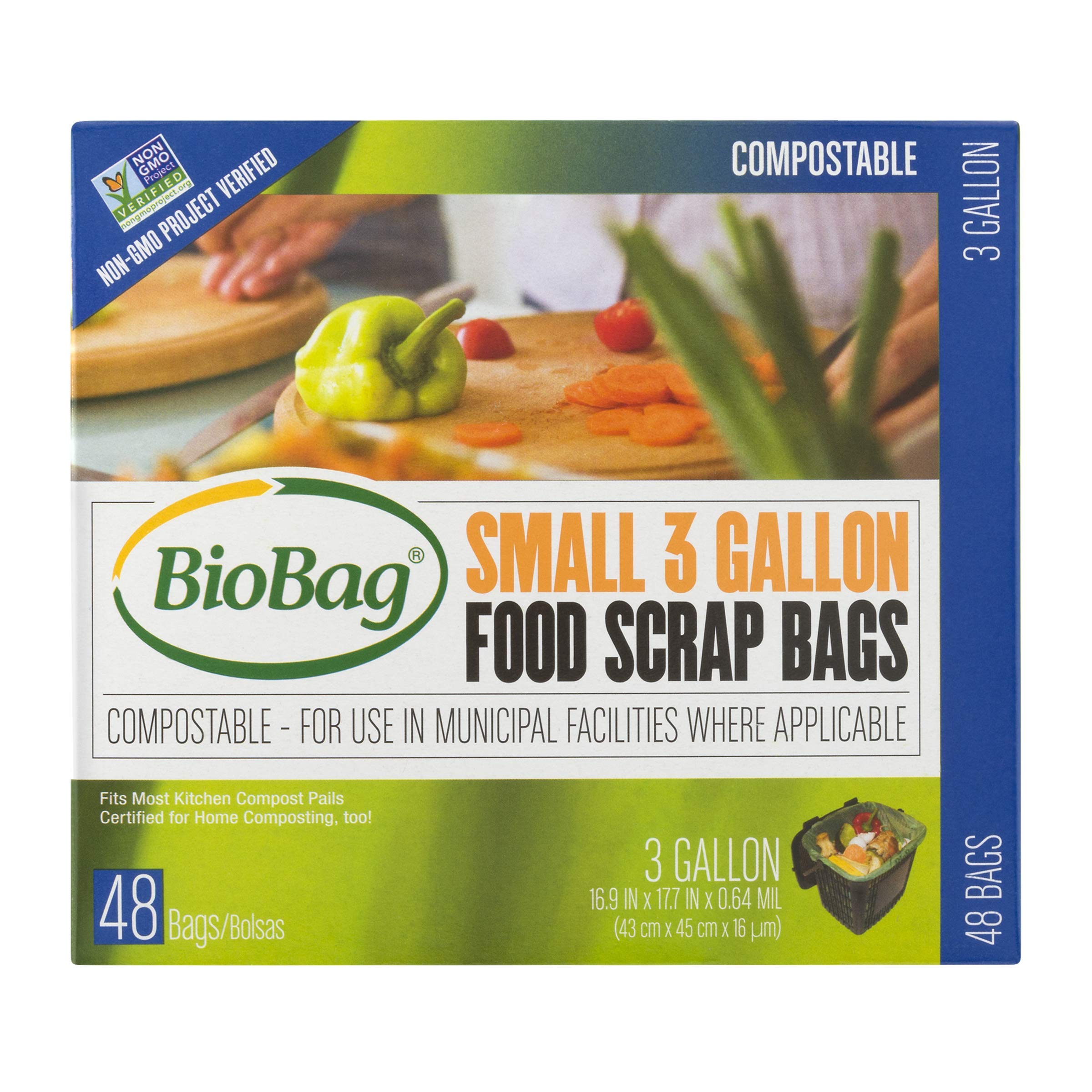 Biodegradable Food Scrap Bags - 48 Count Compostable Kitchen Waste Bags for Eco-Friendly Trash Disposal | Perfect for Home Composting, Organic Waste Collection & Sustainable Living