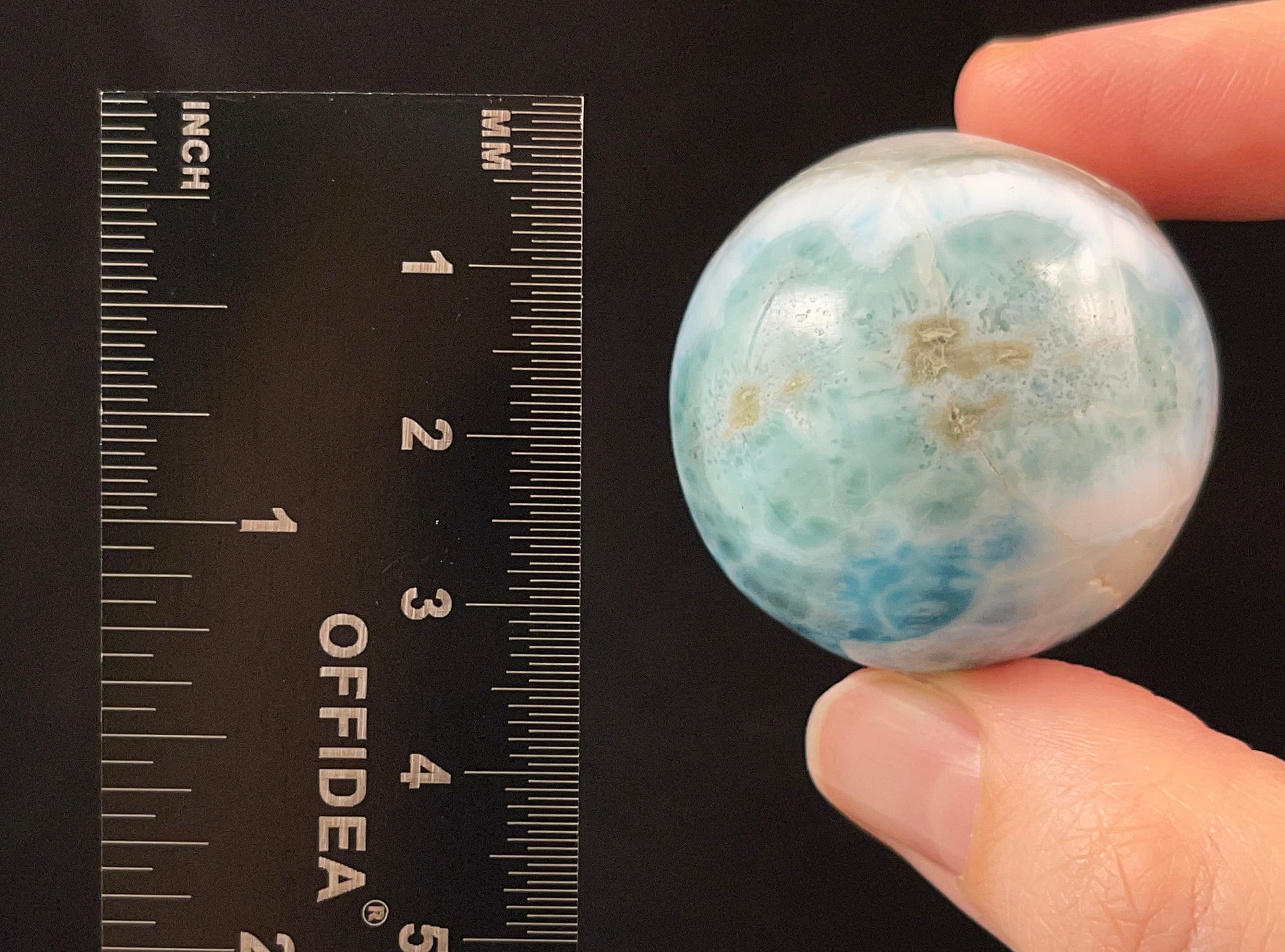 LARIMAR Crystal Sphere - Healing Crystal Ball for Meditation, Feng Shui, Housewarming Gift, Home & Office Decor (52402) - Perfect for Spiritual Healing, Energy Balancing & Positive Vibes