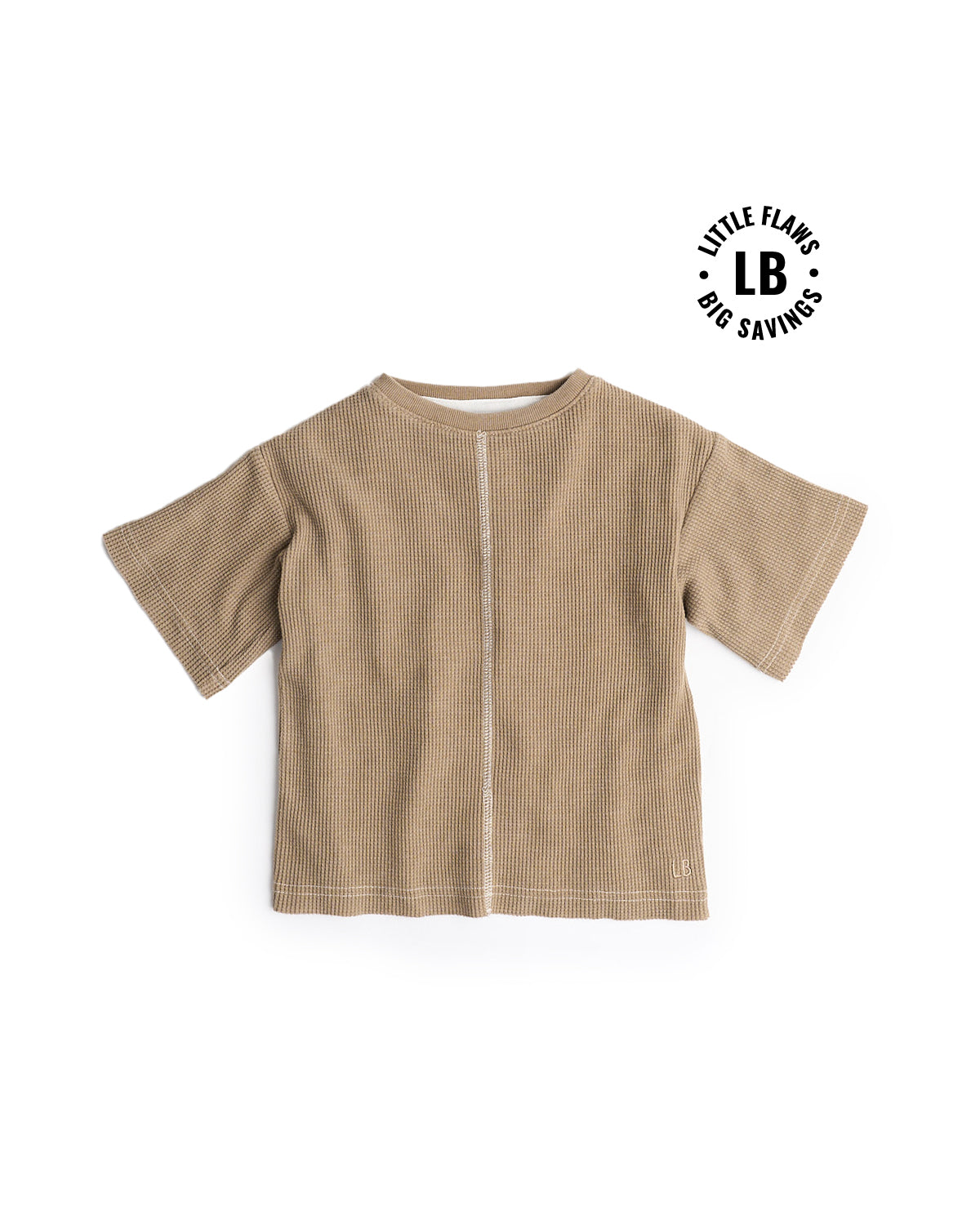 Acid Wash Waffle Tee - Soft Vintage Style Mushroom Color T-Shirt | Perfect for Casual Wear, Street Fashion & Layering
