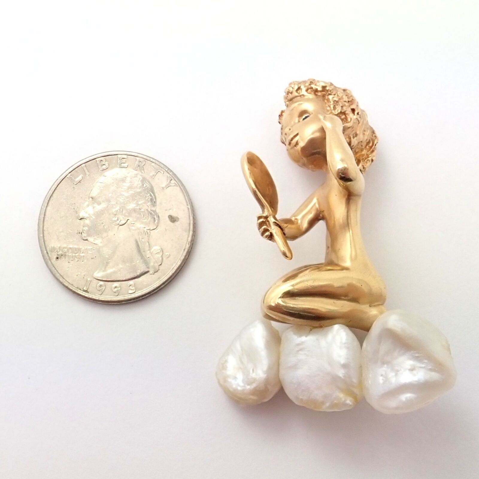 Vintage 14k Yellow Gold Sapphire Pearl 