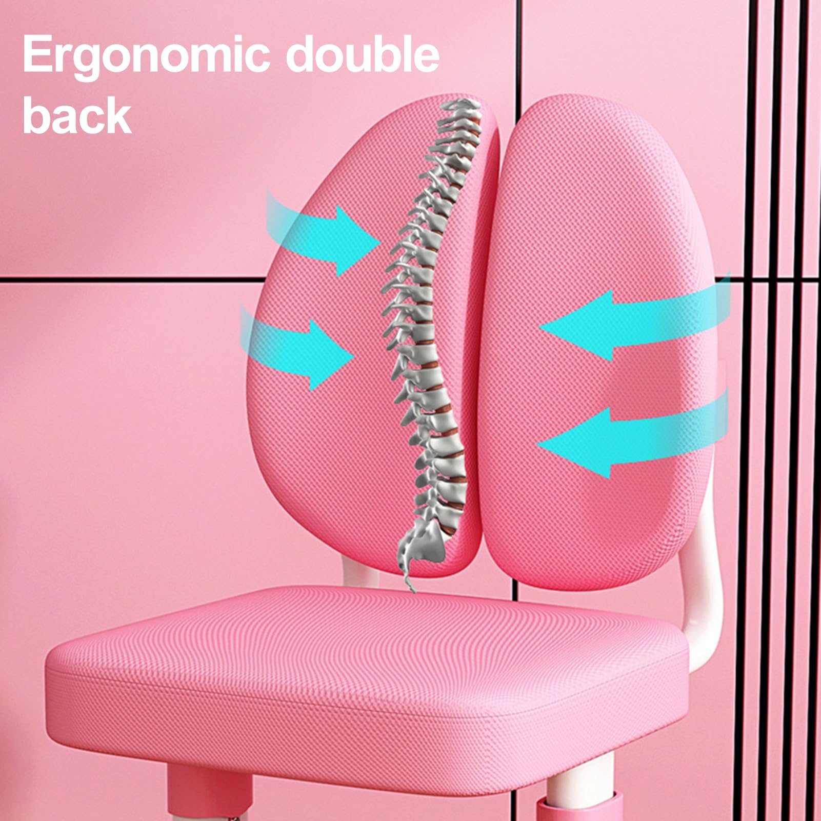 2Pcs Adjustable Height Kids Study Desk and Chair Set with Astronaut Design & Storage Drawer - Ergonomic Children's Furniture for Homework, Drawing & Play (Pink) - Perfect for Bedroom, Study Room & Homeschooling