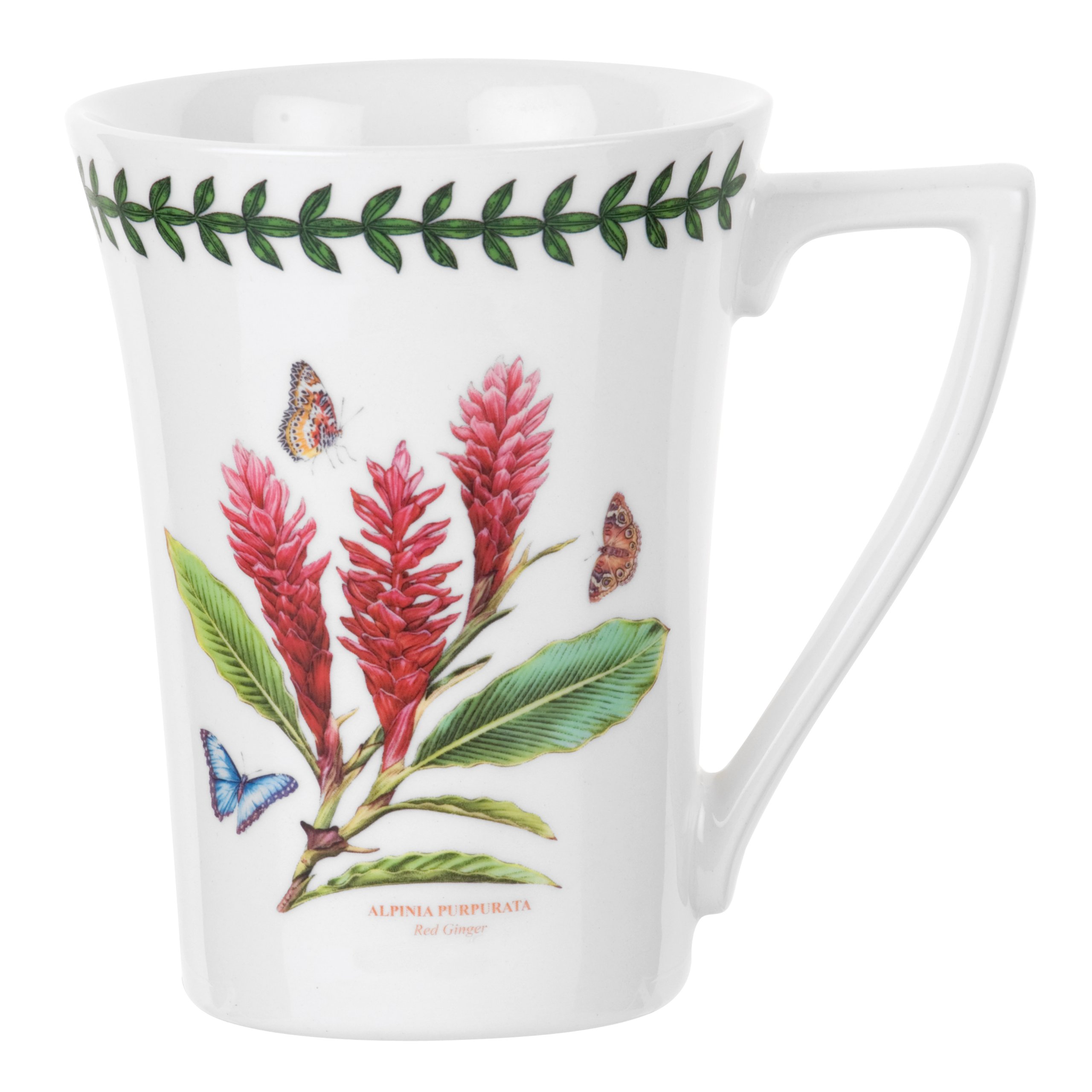 Portmeirion Exotic Botanic Garden 12oz Mandarin Mug Set of 6 - Floral Design Fine Earthenware Coffee Cups - Dishwasher & Microwave Safe - Made in England - Perfect for Tea, Coffee, or Soups at Home or Office