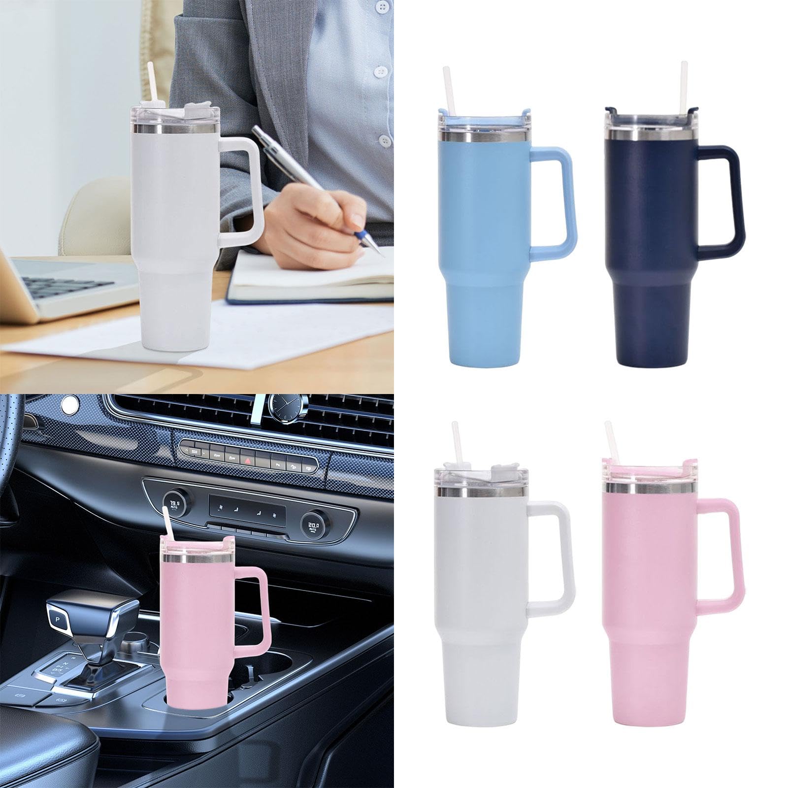 CALANDIS® 40Oz Stainless Steel Thermal Mug - Insulated Travel Water Bottle for Men & Women, Light Blue | Keeps Drinks Hot/Cold for Hours | Perfect for Gym, Hiking, Office & Outdoor Activities