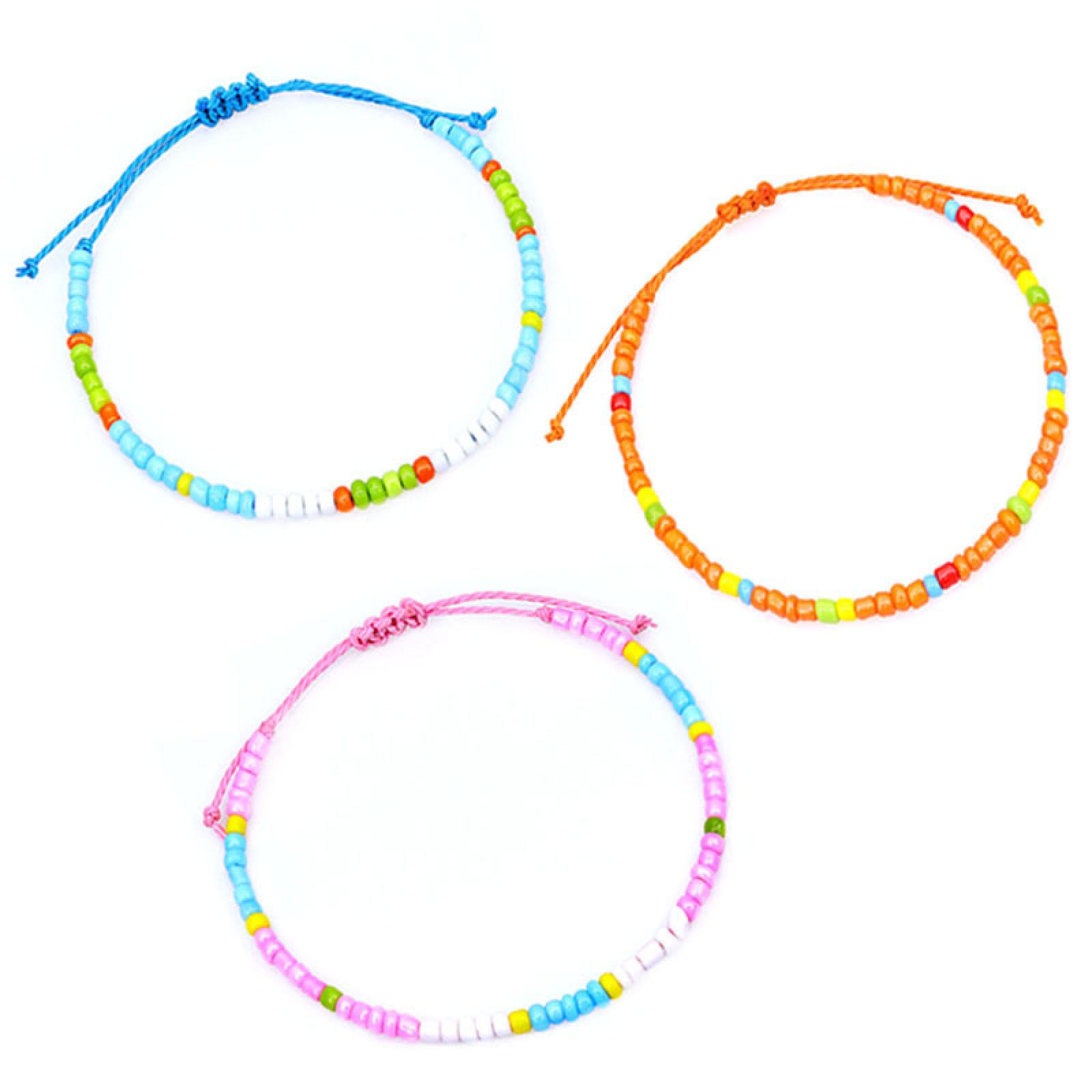 **Handmade Boho Friendship Bracelets for Women - 3 Pack Colorful Seed Beads & Braided Rope Adjustable Bracelets - Perfect for Beach, Festival, and Everyday Wear**