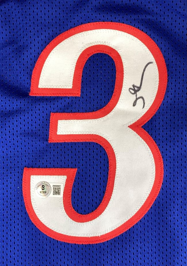 Authentic Allen Iverson Philadelphia 76ers Signed Blue Basketball Jersey - NBA Memorabilia for Collectors & Sports Fans - Perfect for Display, Gifts & Man Cave Decor