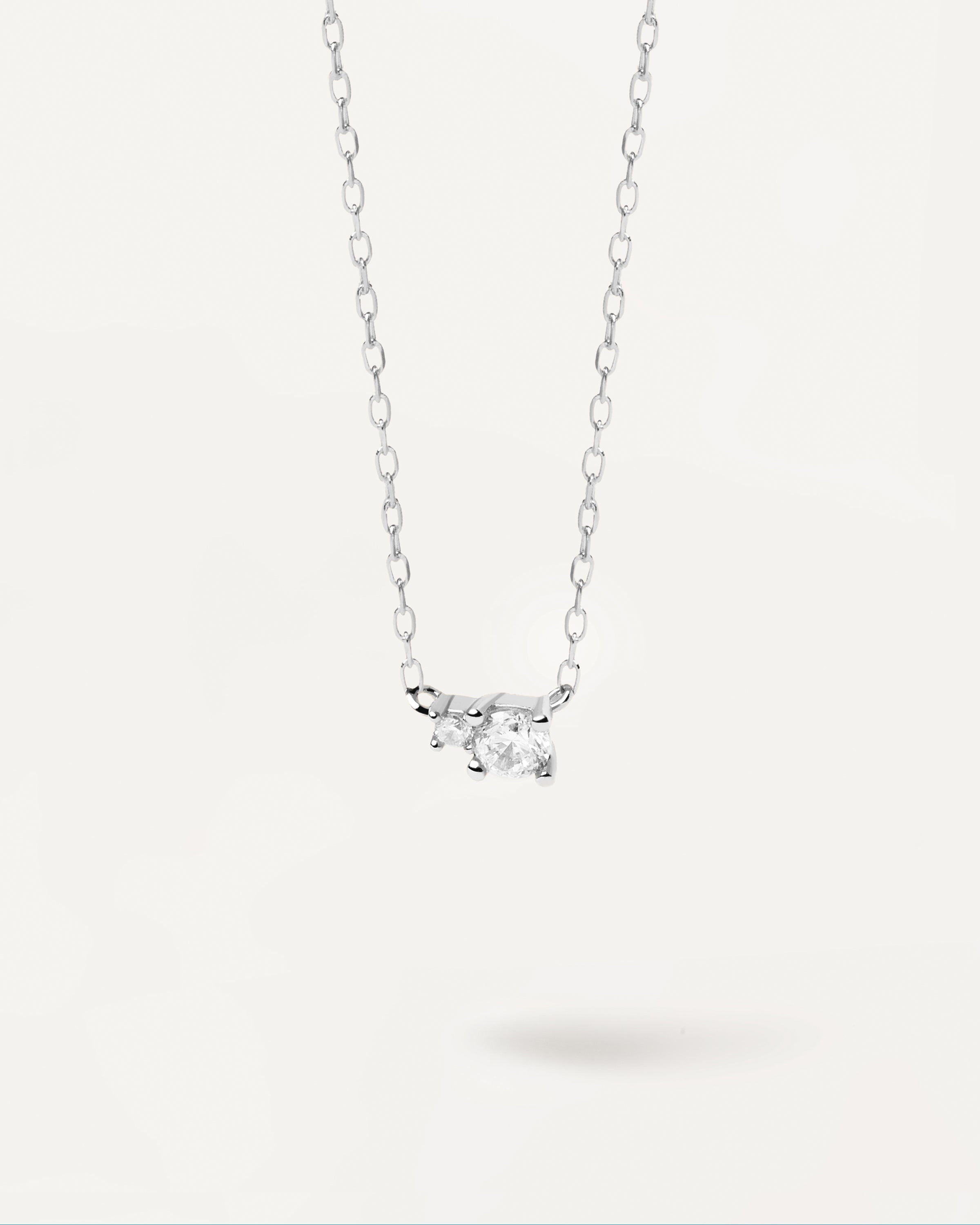 Elegant Diamond & White Gold Duo Necklace for Women | Perfect for Weddings, Anniversaries & Special Occasions