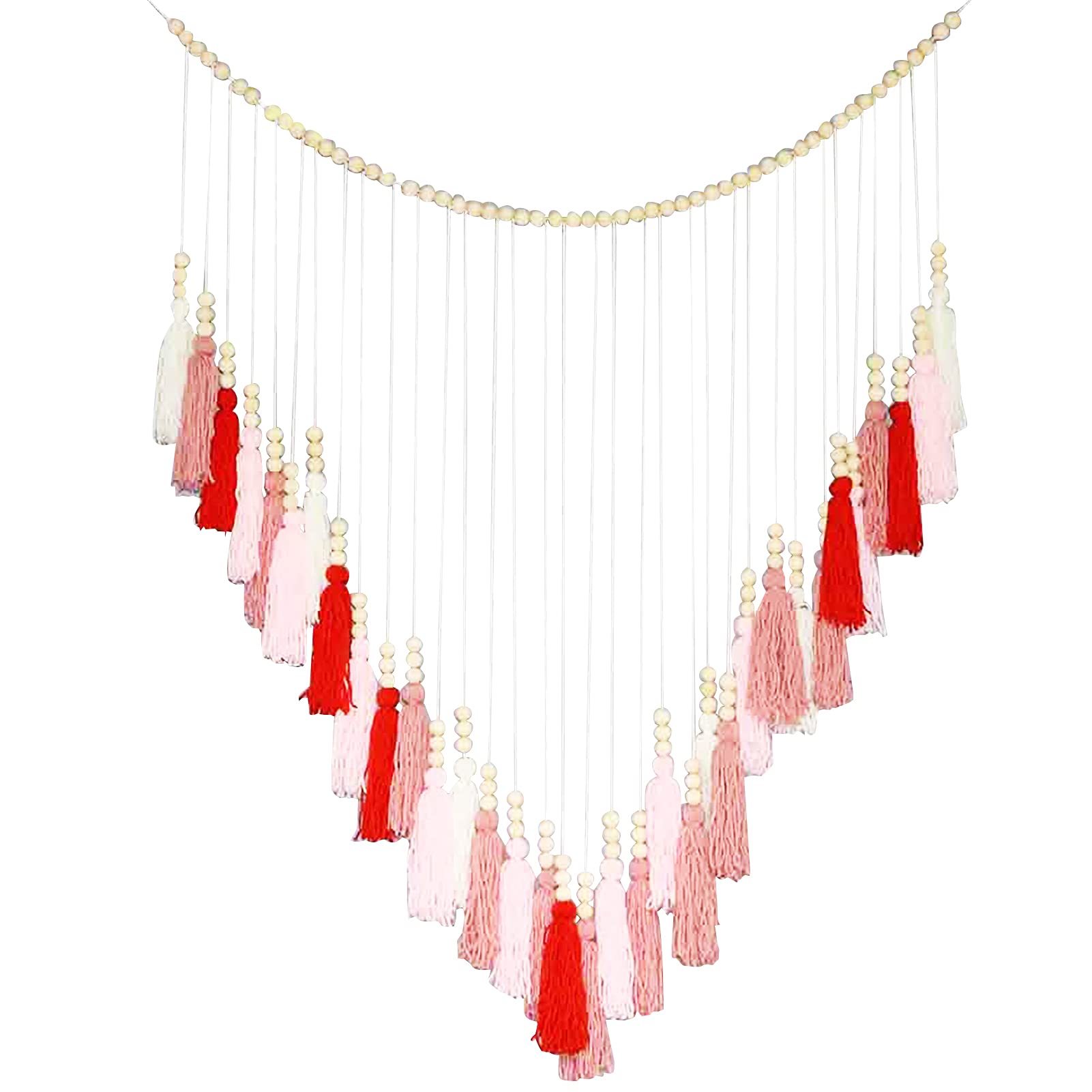 Bohemian Macrame Wall Hanging with Wood Beads - Home Decor for Bedroom & Living Room