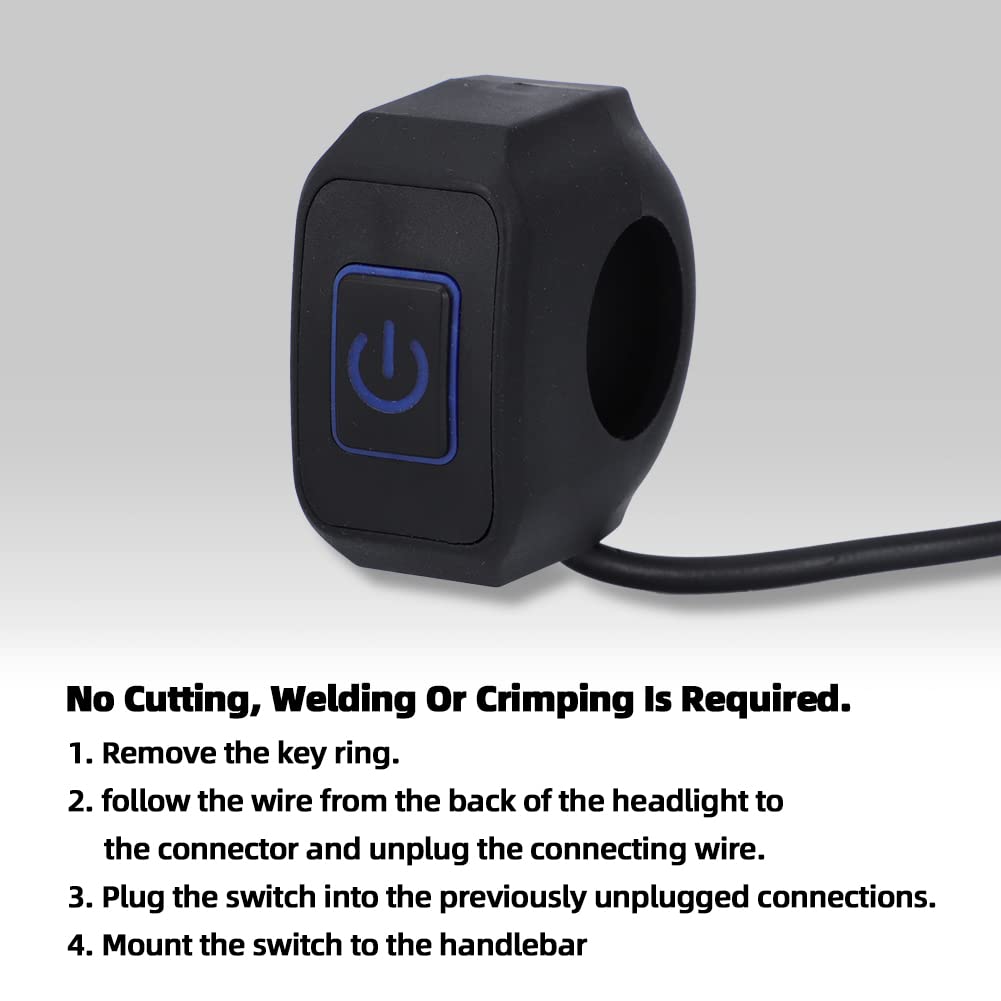 Sur-Ron Headlight Kill Switch - Plug and Play Handlebar Light Switch for Sur-Ron & Bee X - Waterproof with LED Indicator Light - Perfect for Off-Road Biking & Night Riding