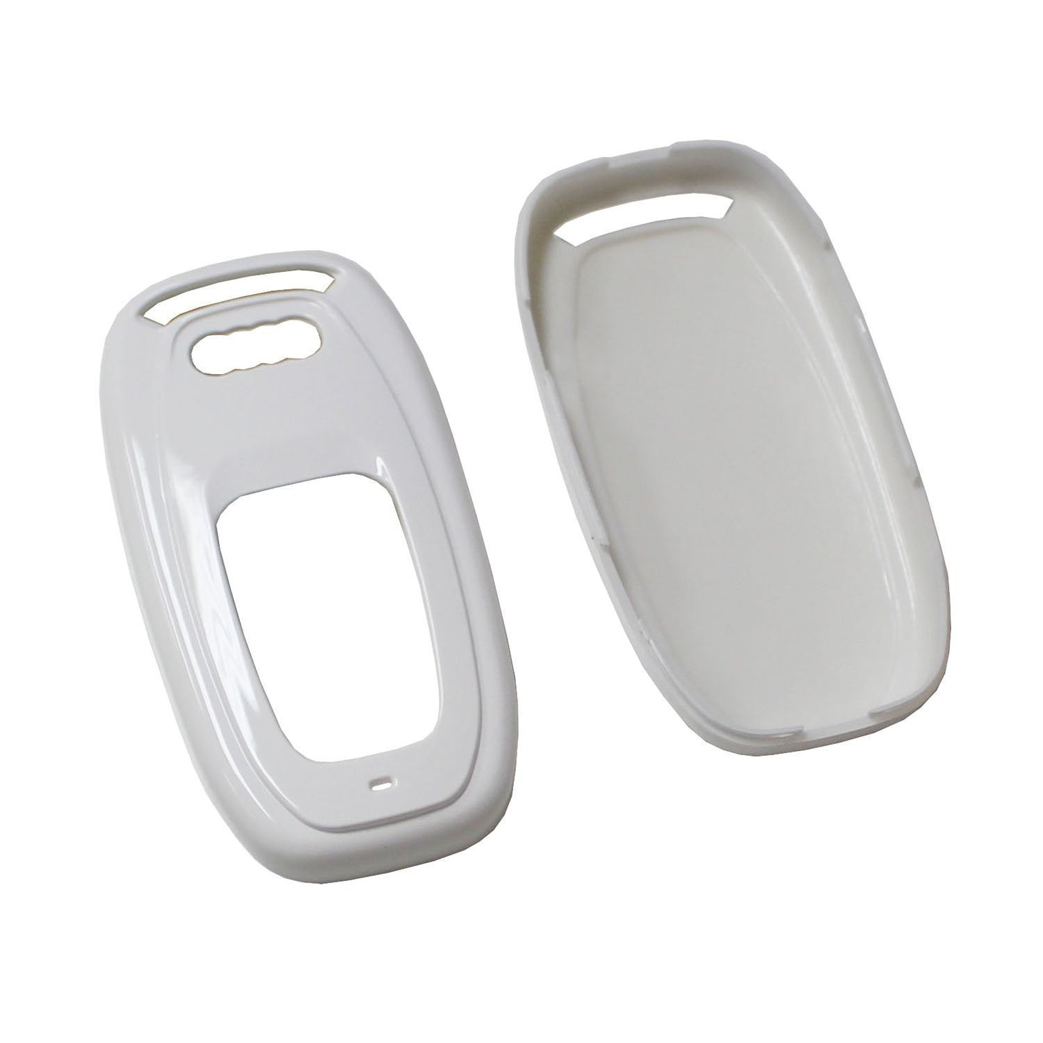 Premium Gloss White Replacement Key Fob Cover for Audi A3 A4 A5 A6 A7 A8 - Exact Fit Smart Remote Shell Case (Perfect for Key Replacement, Car Accessories Upgrade & Daily Use)