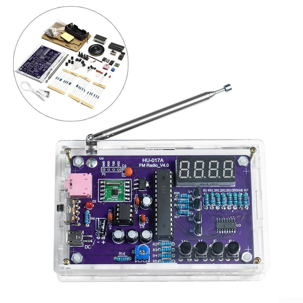 DIY FM Radio Kit 87-108MHz with Digital Display - Soldering Practice Kit for Beginners | STEM Electronics Project for Students & Hobbyists | Home, Workshop & Classroom Learning Tool
