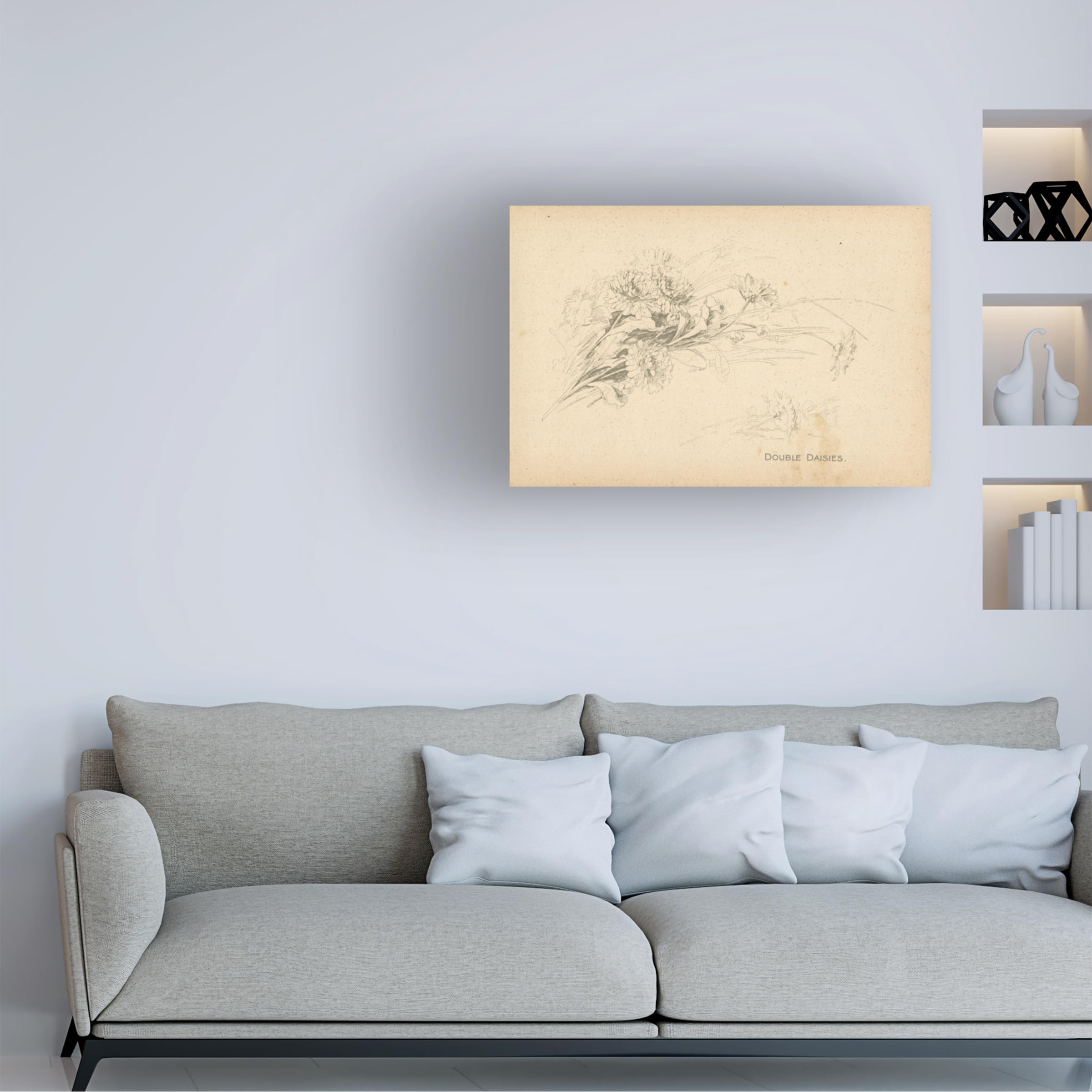 Trademark Fine Art 'Double Daisies' Floral Canvas Wall Art Print - Perfect for Living Room, Bedroom & Office Decor