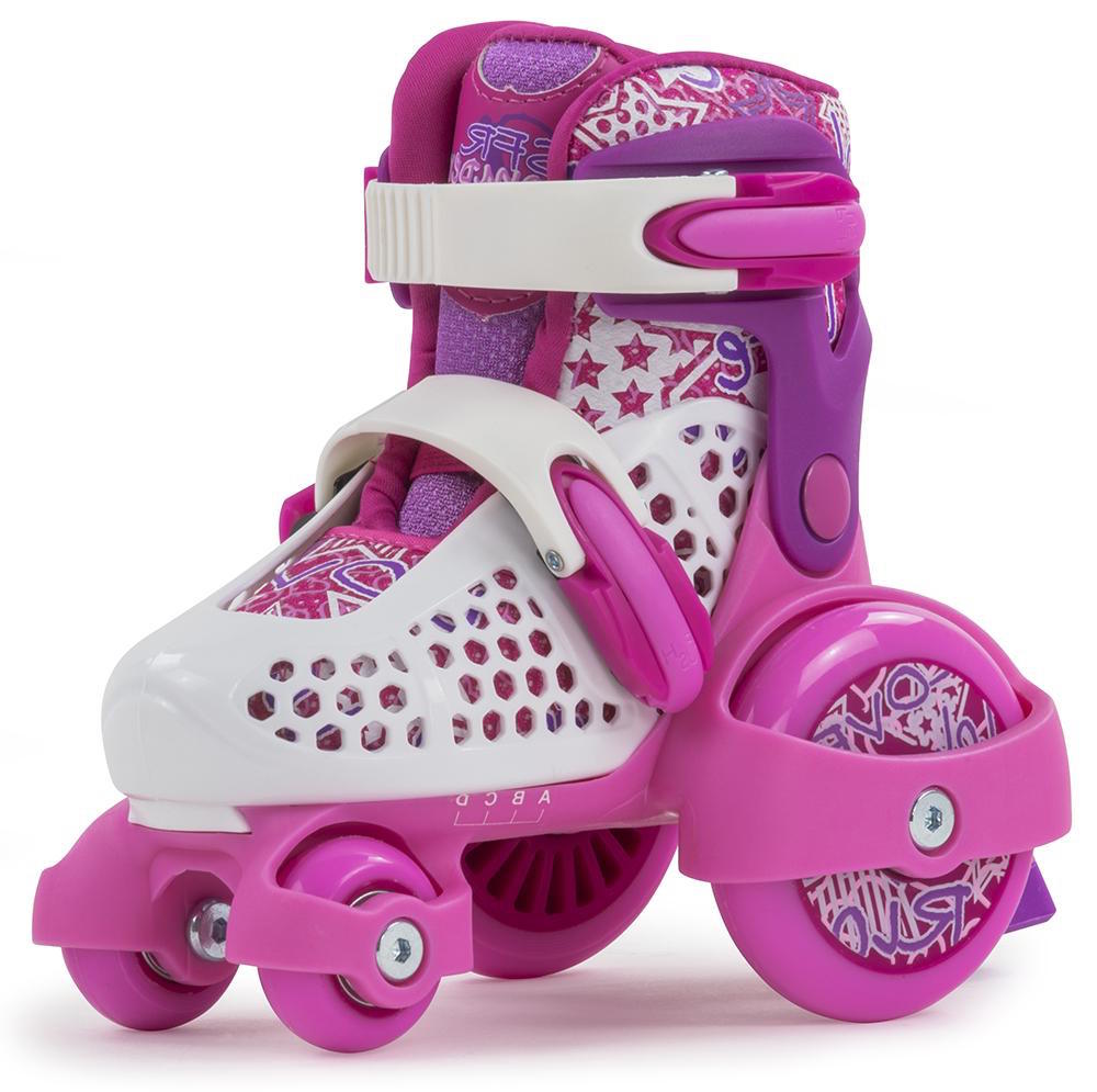 SFR Stomper Adjustable Roller Skates for Kids - Pink Quad Skates with Adjustable Sizes, Perfect for Beginners & Outdoor Fun - Ideal for Birthday Gifts, Park Skating & Family Activities