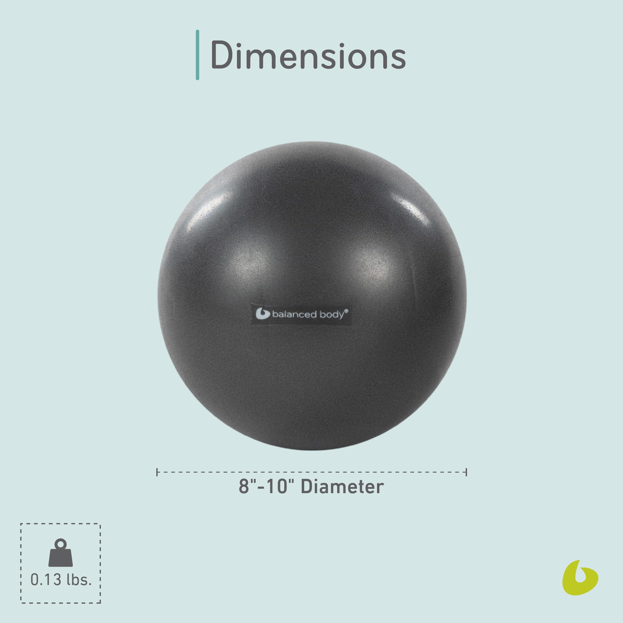 Balanced Body Inflatable Exercise Ball for Stability, Core Strength & Fitness | 8-10 Inch Pilates Ball for Home Gym, Yoga & Physical Therapy | Storm Gray Stability Ball for Balance Training, Posture Correction & Rehabilitation