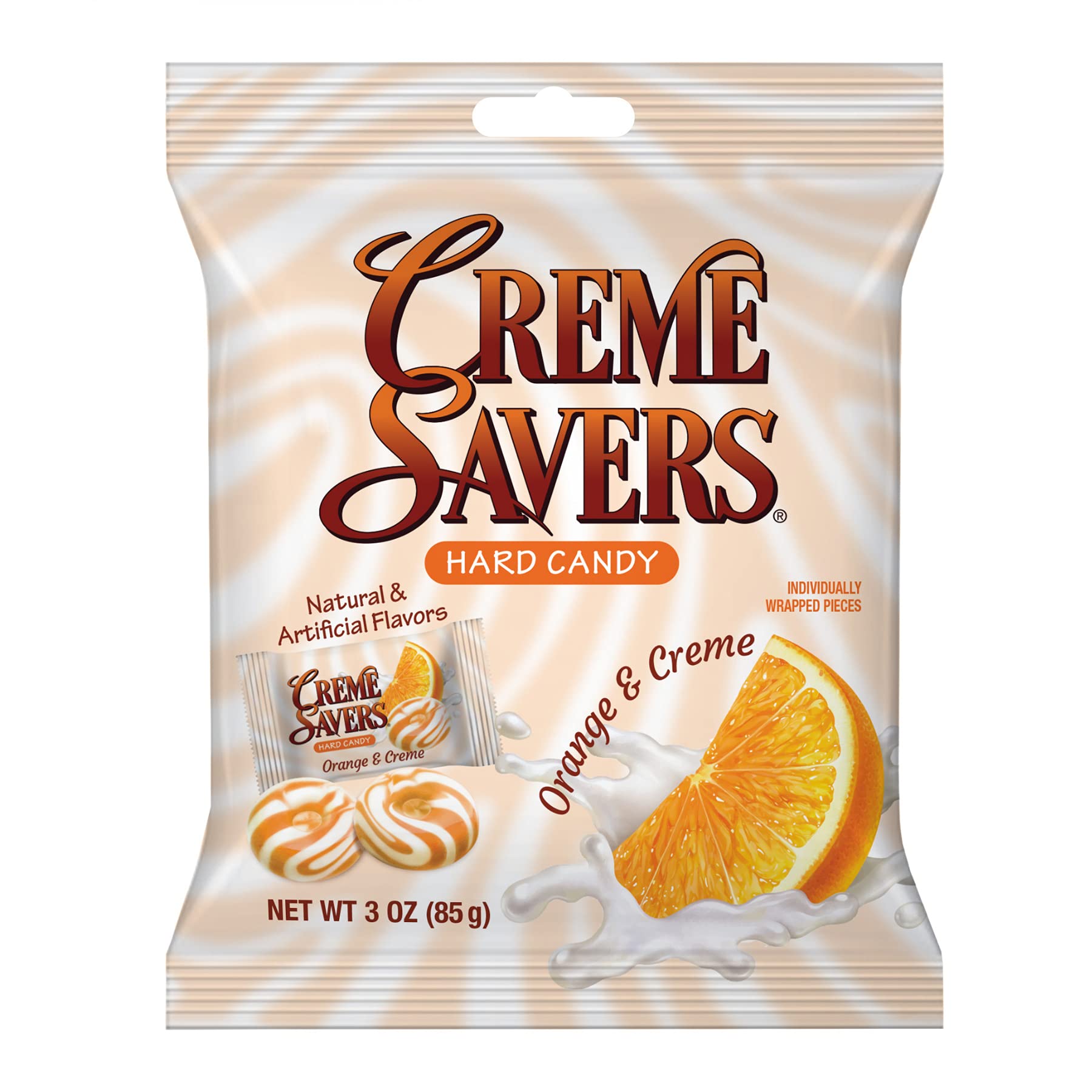 Creme Savers Orange and Creme Hard Candy - 3oz Bag | Classic Orange Cream Flavor | Nostalgic Iconic Candy | Perfect for Office Snacks, Party Favors & Sweet Treats