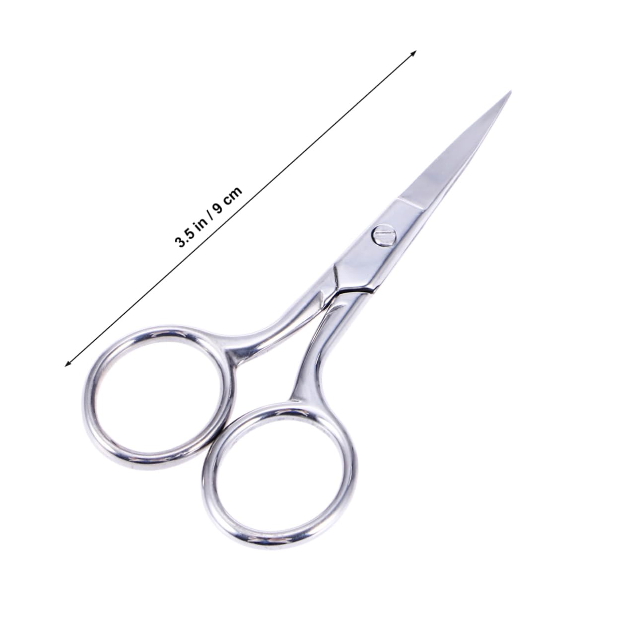 2-Pack Stainless Steel Facial Hair Scissors - Precision Eyebrow & Nose Hair Trimming Scissors with Sharp Pointed Tips for Grooming, Salon & Personal Care Use at Home or Travel