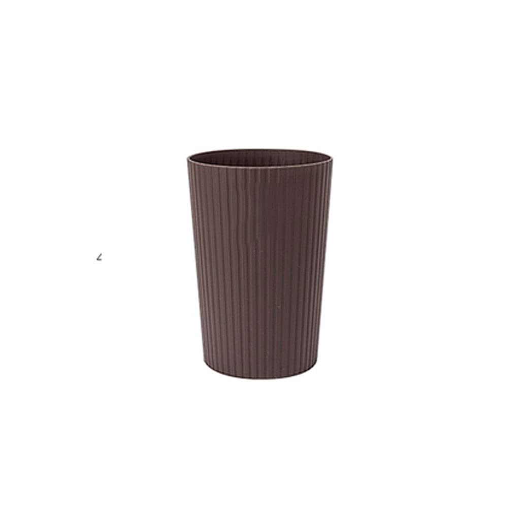 Modern Small Trash Can 6L - Stylish Resin Waste Basket for Living Room, Bedroom, Office - Creative Brown Garbage Bin for Home & Office Use - Ideal for Paper Waste, Daily Trash Storage
