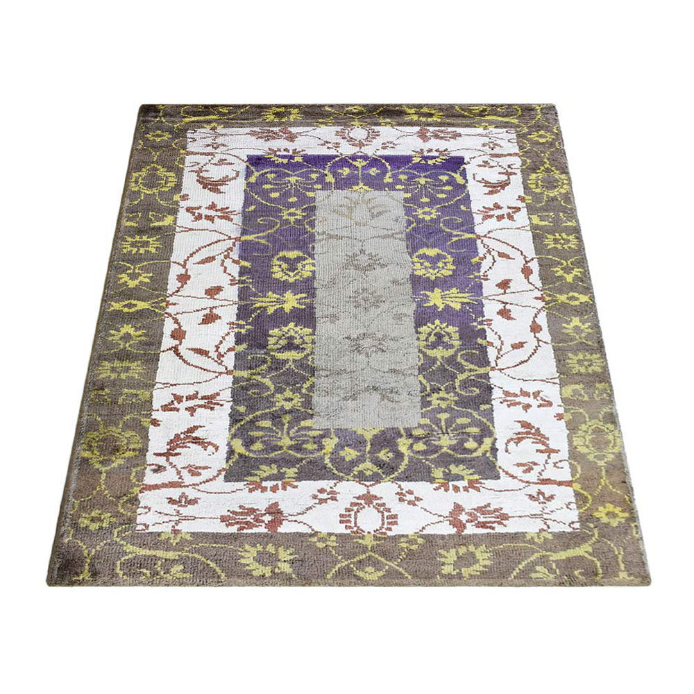 Hand Knotted Hypnotic Design Area Rug - Boho Chic Home Decor for Living Room, Bedroom & Office