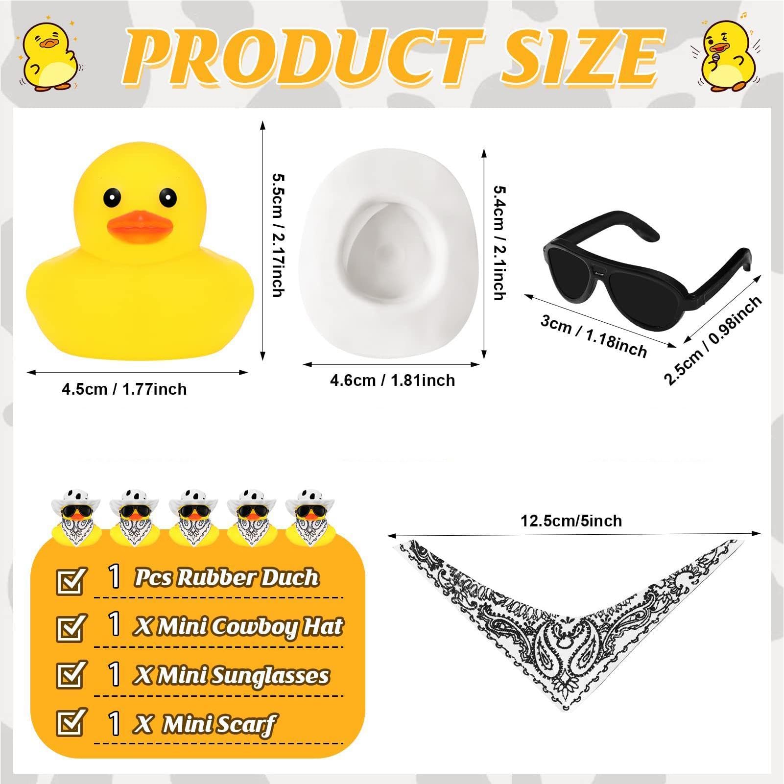 Funny Cowboy Rubber Duck - Bath Toy & Car Dashboard Decor for Kids, Babies | Party Favors, Birthday Goody Bag Fillers, Shower Accessories | Perfect for Bath Time, Travel & Home Decor