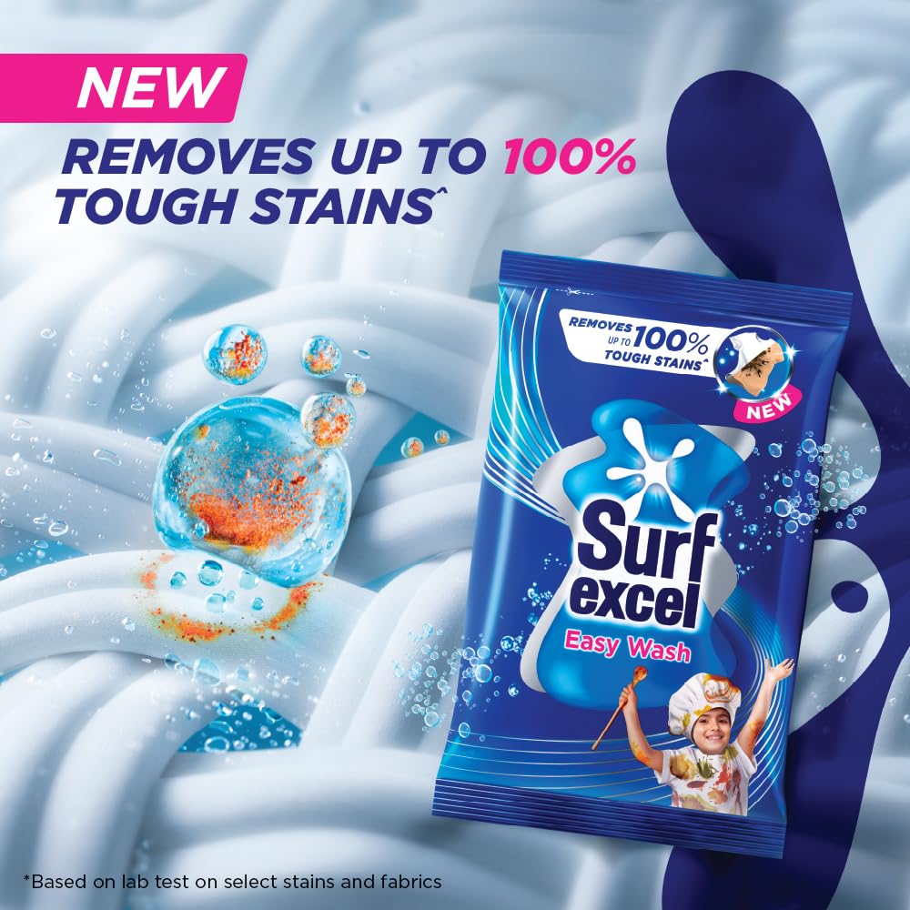 Surf Excel Easy Wash Detergent Powder - 3kg | Powerful Stain Removal for Clothes | Ideal for Laundry, Baby Clothes & Household Cleaning