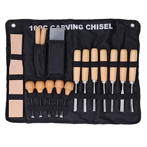 16pc Wood Carving Chisel Set - Durable & Precise for Woodworking Projects