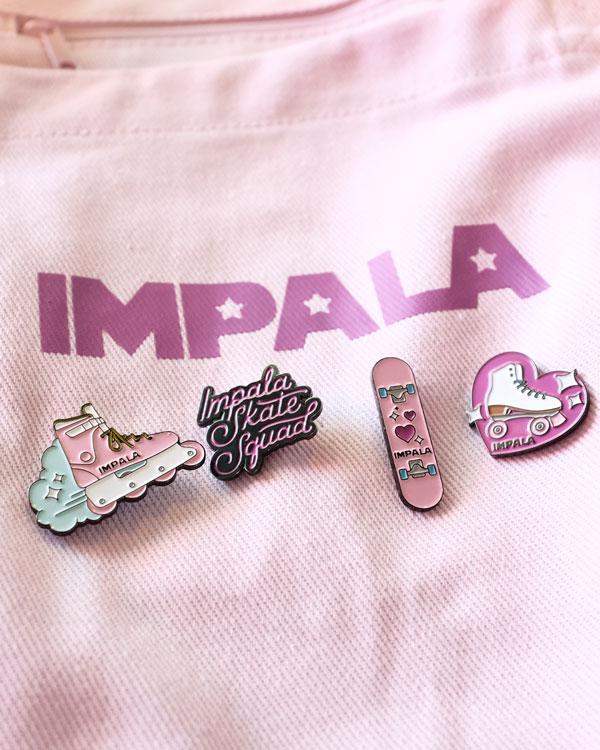 Impala Skate Enamel Pin Pack - Vintage Roller Skating Badge Collection - Perfect for Skateboarders, Roller Derby Fans & Pin Collectors - Great for Jackets, Backpacks & Skate Gear Decoration