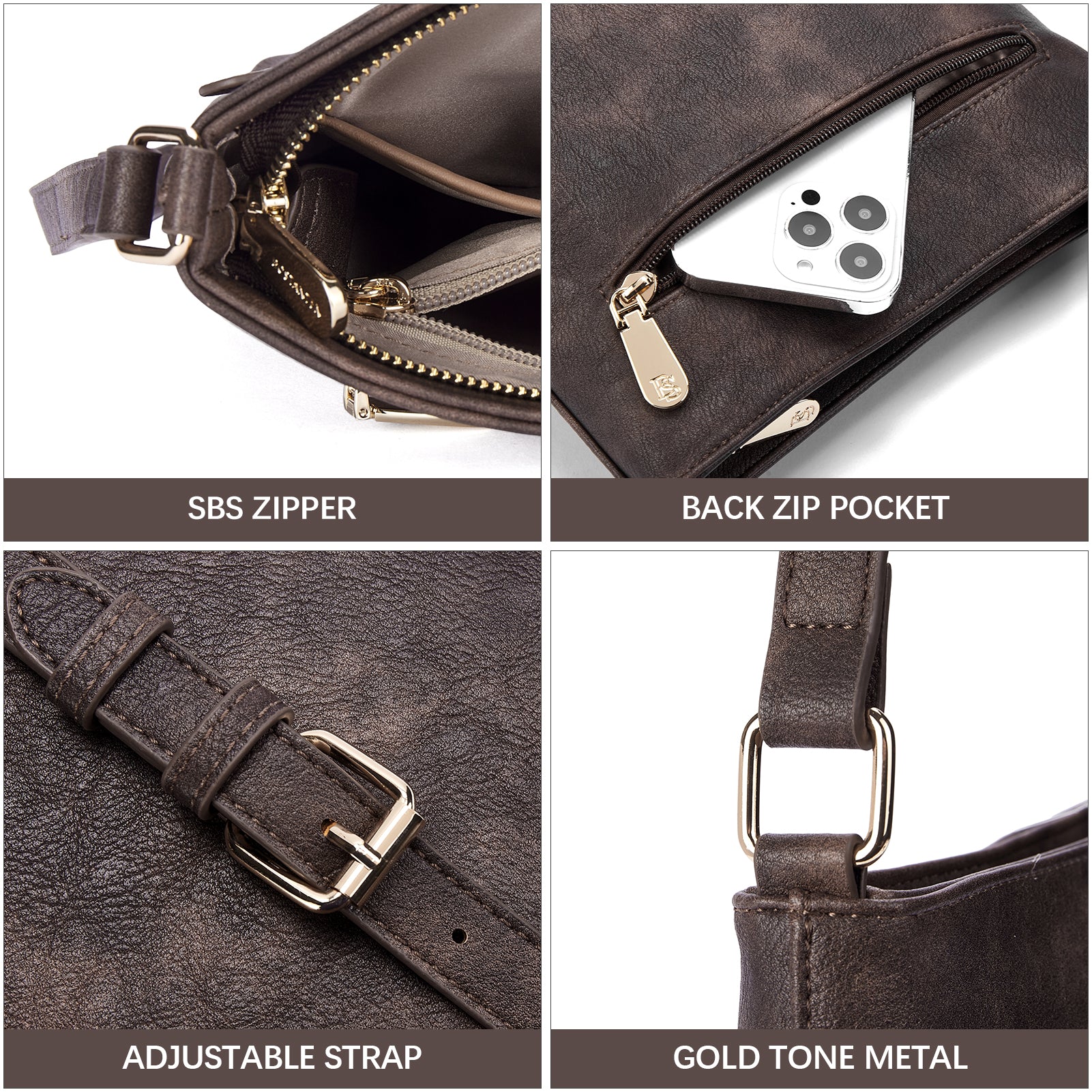 Secure Crossbody Bag with Zipper for Women & Men - Waterproof Travel Purse for Phone, Wallet & Essentials - Perfect for Daily Commute, Shopping & Travel