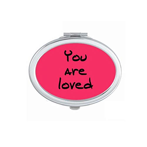 You Are Loved Inspirational Quote Mirror - Portable Foldable Double-Sided Makeup & Glasses Mirror for Travel, Home, and Office Use
