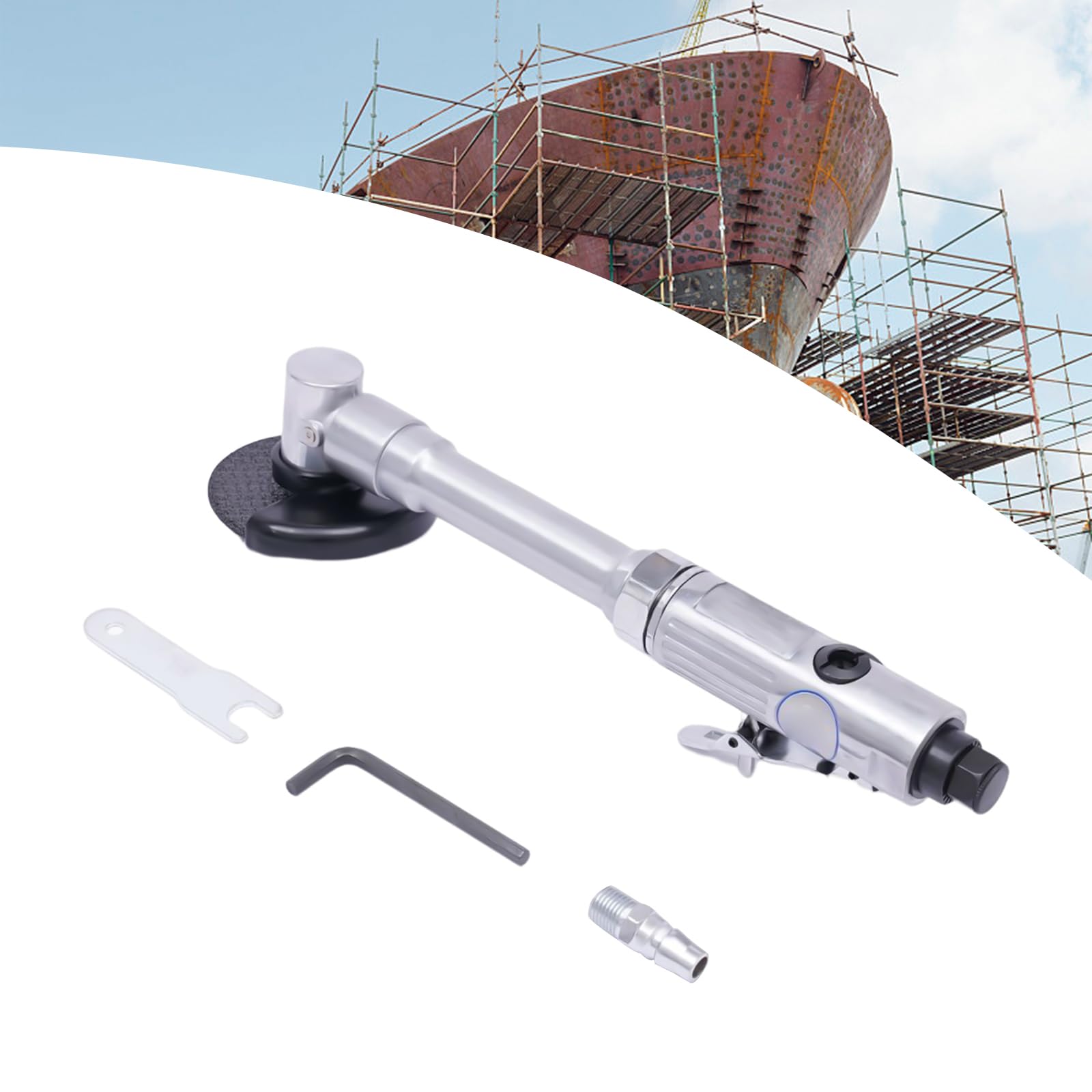 Heavy Duty Air Angle Cutter - 1/4 Inch Pneumatic Cutting Tool for Metal Trimming & Deburring | Industrial Power Tools for Metalworking, Automotive & DIY Projects