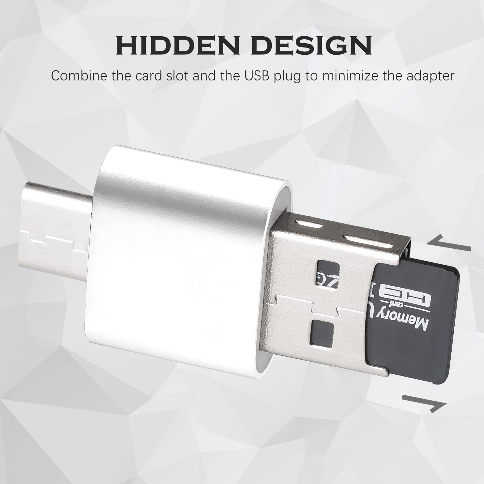 2-Pack USB C SD Card Reader - Micro SD Adapter for Android, PC & Camera - Silver
