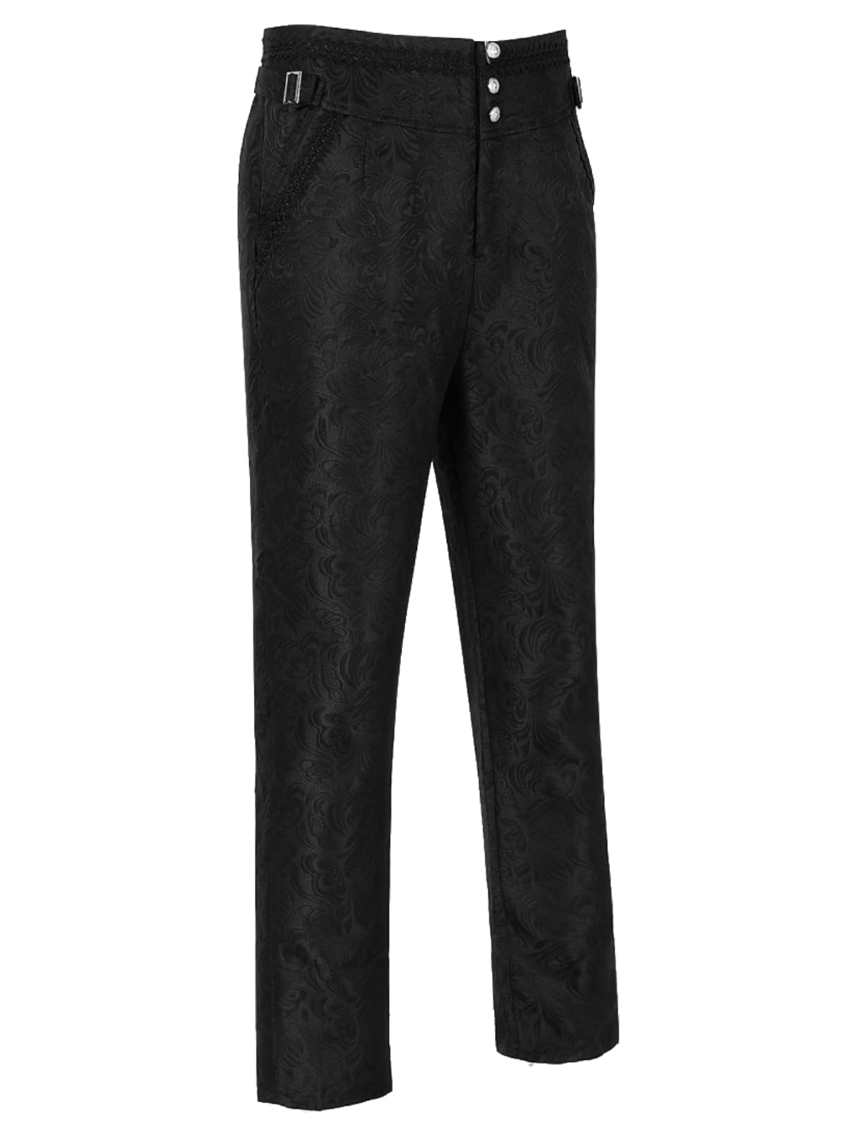 Gothic Steampunk Pants for Men - Medieval Vampire Cosplay Costume Black Victorian Trousers - Perfect for Halloween, LARP, and Themed Parties