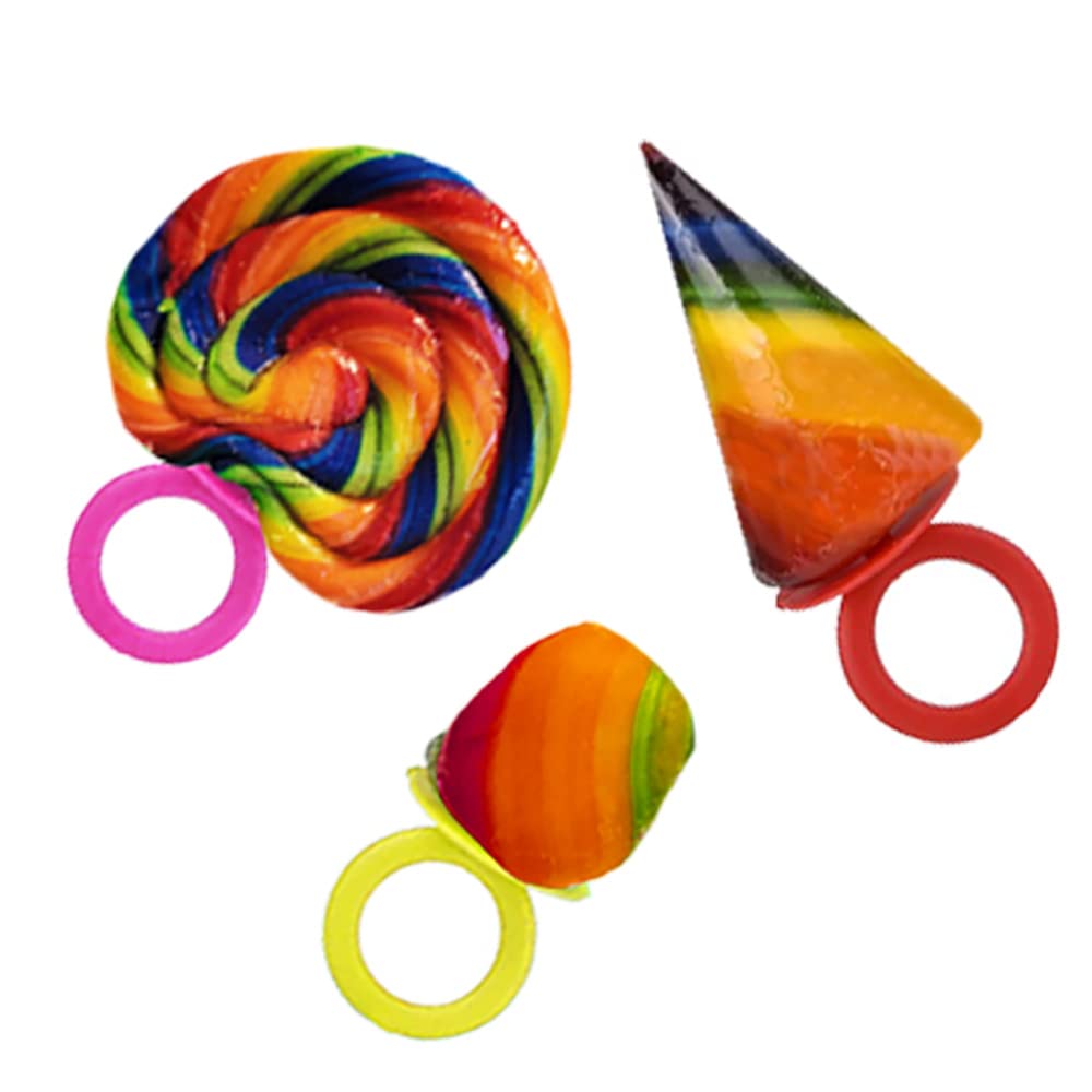Fruidles Crazy Fruit Candy Rings - Assorted Flavors Hard Candy Lollipops, Individually Wrapped (42-Pack) - Perfect for Birthday Parties, Halloween Treats & Classroom Rewards