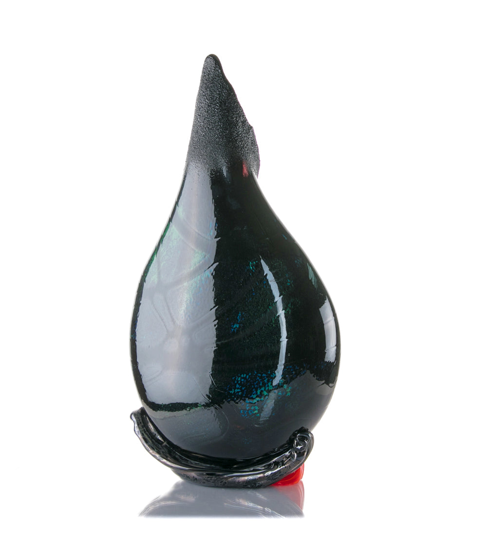 Daniel Moe Black Lava Trail 2 Glass Vessel - Modern Home Decor for Living Room, Office & Wedding Centerpieces