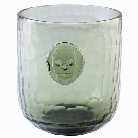 Skull Stamp Wine Glass - Gothic Gray Stainless Steel Tumbler for Halloween, Parties, and Unique Home Bar Decor