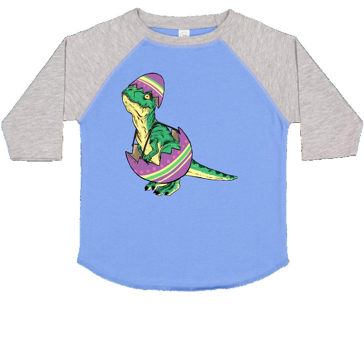 Inktastic Easter Baby T-Rex in Easter Egg Dinosaur Graphic Toddler T-Shirt - Cute Dino Outfit for Boys & Girls Easter Egg Hunt, Spring Party & Holiday Photos