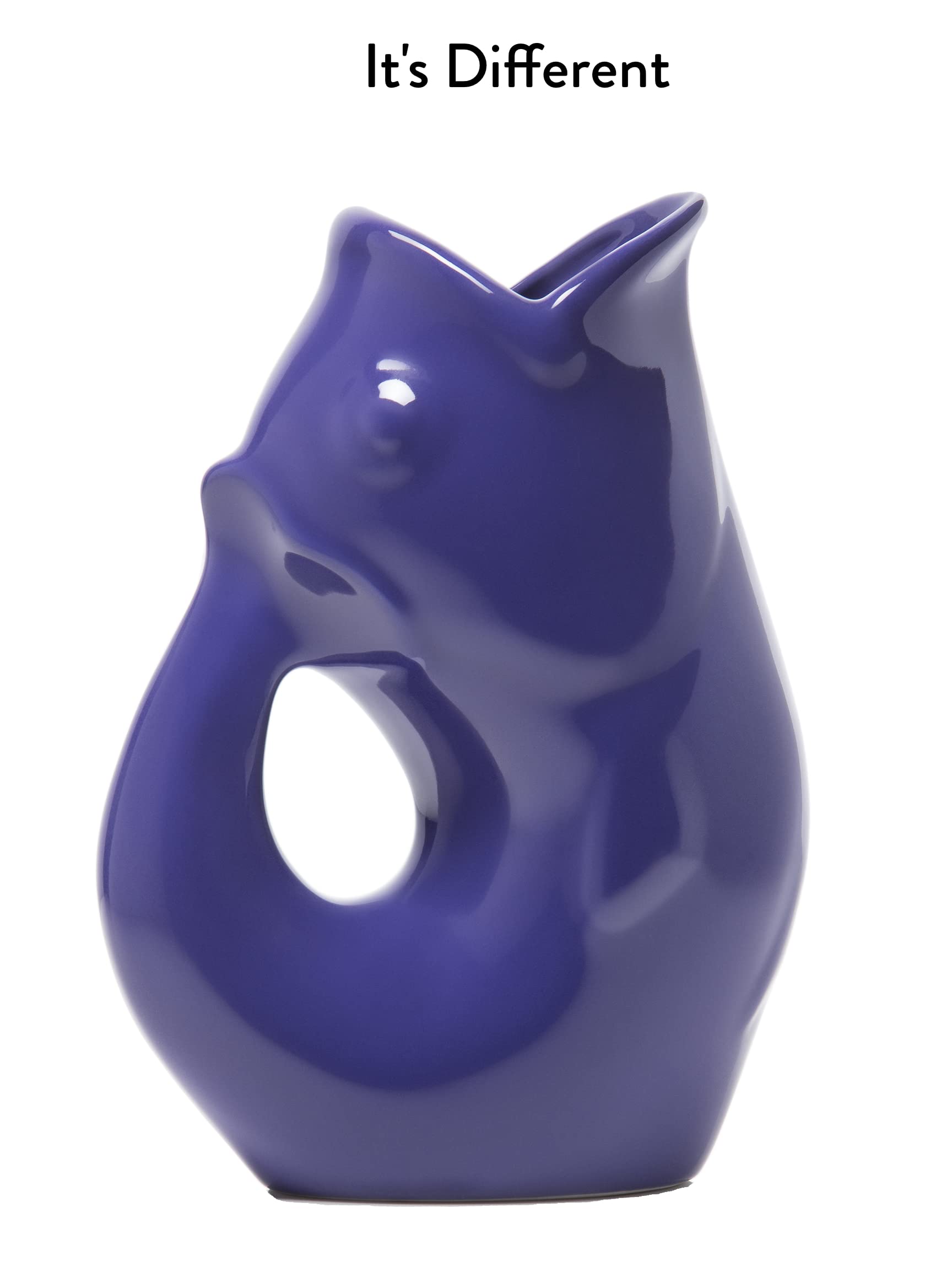 Large Indigo Gurgle Pot - Unique Handcrafted Ceramic Water Pitcher for Home Decor & Kitchen Use | Perfect for Serving Drinks, Decorative Display, and Gift Giving