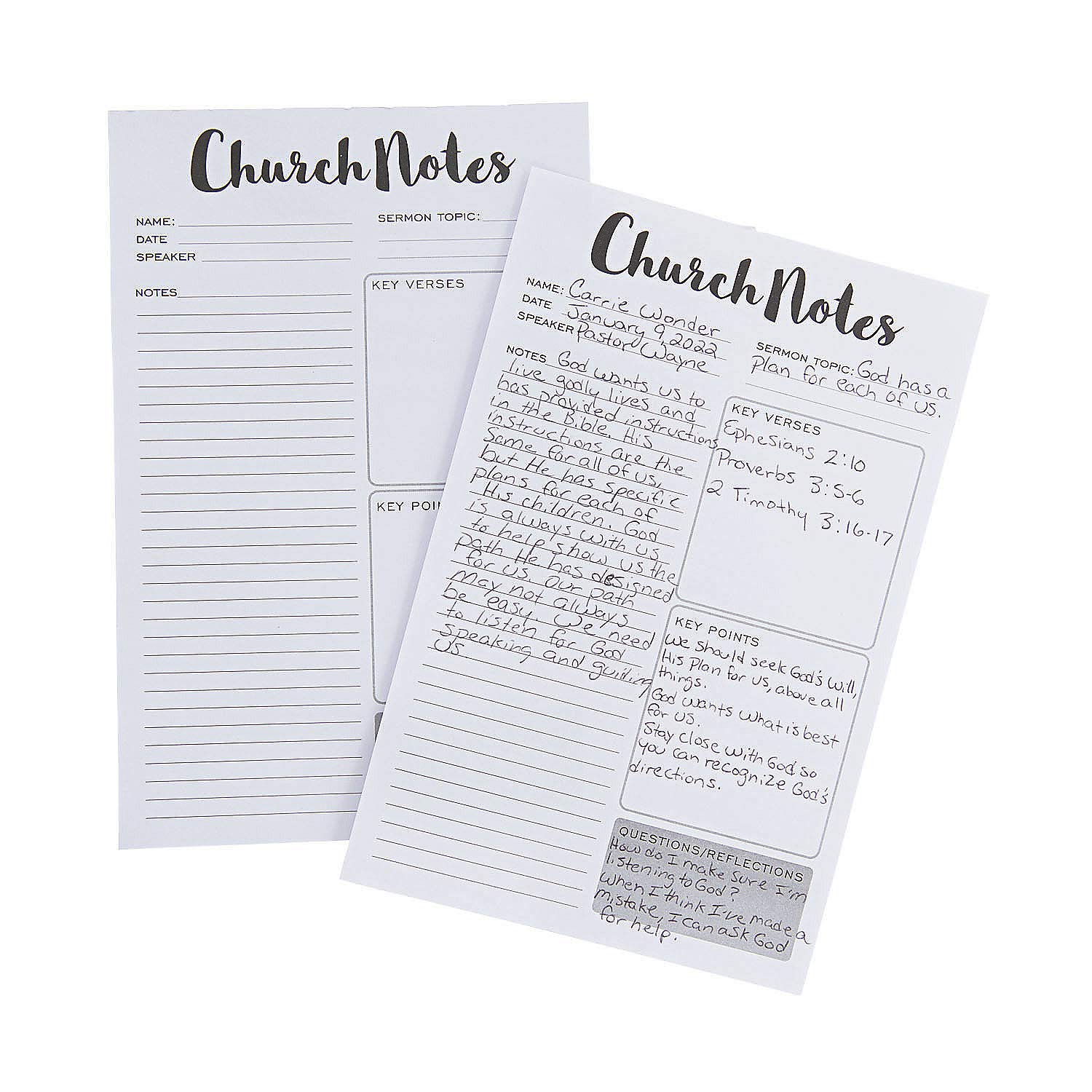Church Notes Tear Away Pads - 12 Notepads, 25 Pages Each - Perfect for Sermon Notes, Bible Study & Sunday School Supplies - Ideal for Worship Services & Religious Gatherings