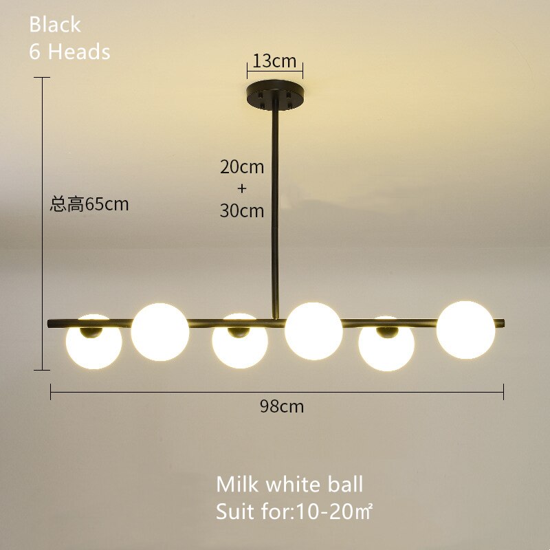 Elegant White Glass Ball Chandelier - Modern Crystal Ceiling Light Fixture for Dining Room, Bedroom & Living Room Decor | Perfect for Wedding, Home & Office Lighting