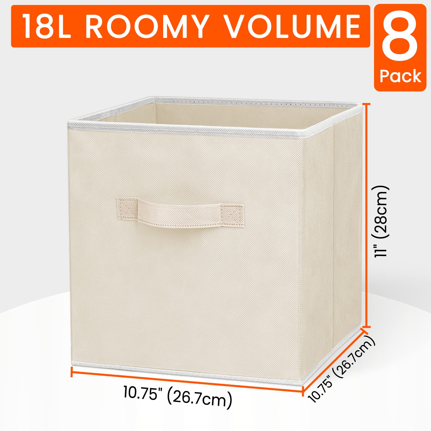 8-Pack 11-Inch Fabric Storage Cubes & 3-Pack Drawer Organizers - Perfect for Closet, Dresser & Underwear Sock Storage | Space-Saving Home Organization Solution for Bedroom, Nursery & Dorm Rooms