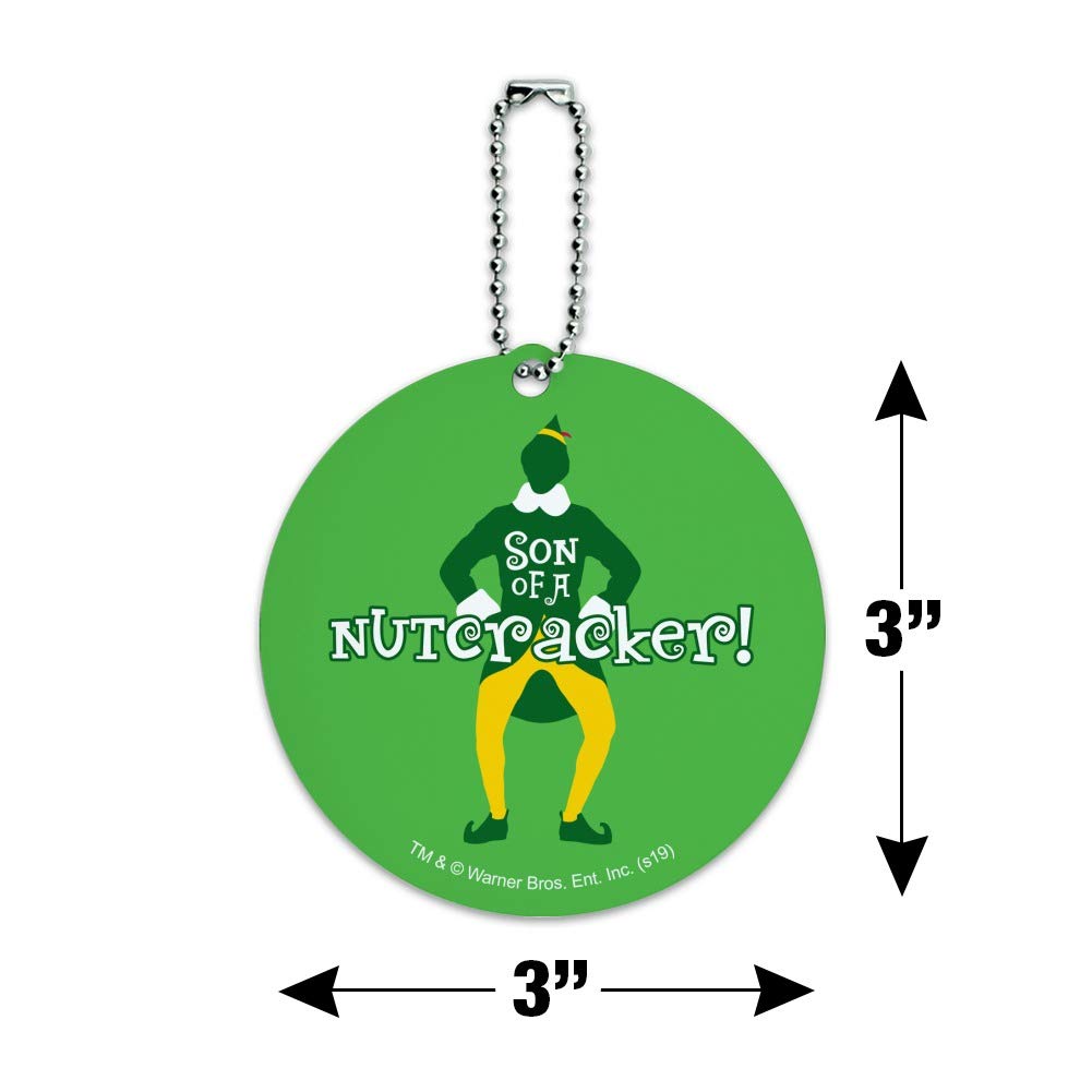 Elf Movie Son of a Nutcracker! Round Luggage ID Tag - Durable Suitcase Identification Card for Carry-On Bags - Perfect for Travel, Holidays & Christmas Gifts