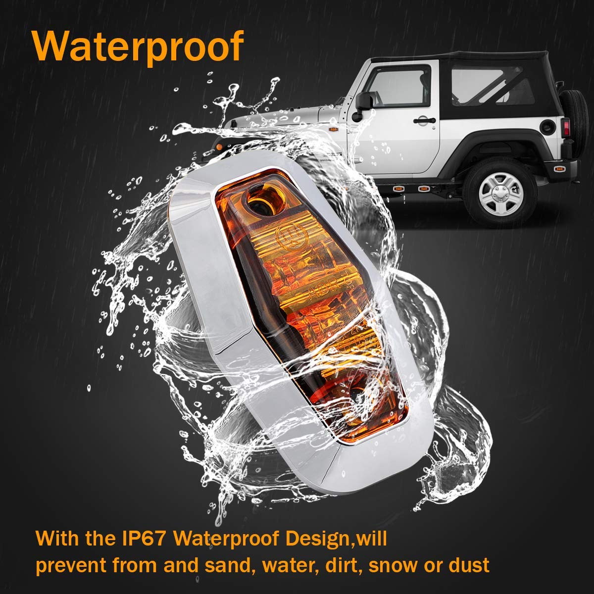 10-Pack 2.5 Inch Mini Amber Sealed Side Marker Bulbs - Waterproof 10-30V DC Clearance Lights for Trucks, Buses, Boats, Trailers & Lorries | Perfect for Night Driving, Road Safety & Vehicle Visibility
