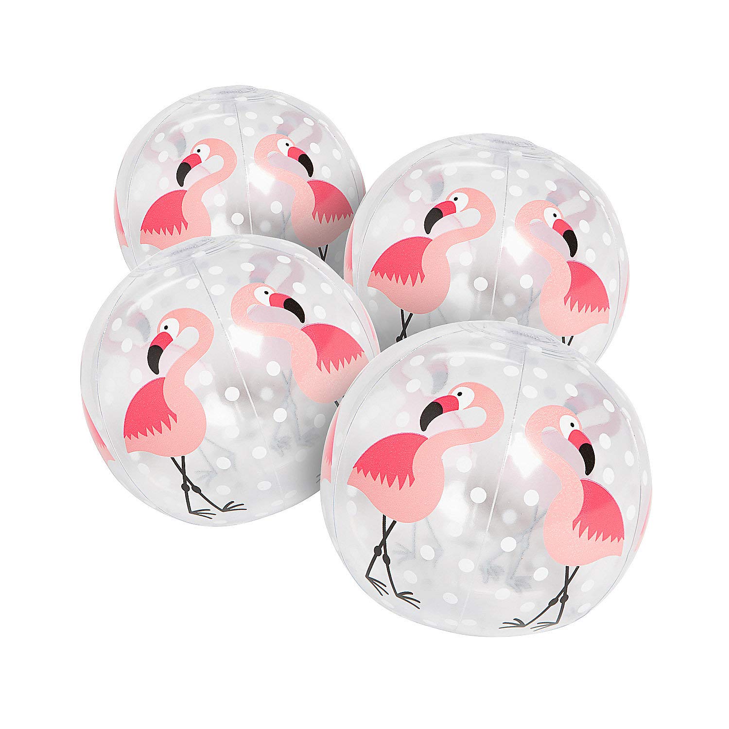 Fun Express Flamingo Mini Beach Ball Set - 12 Pack - Inflatable Pool Party Toys for Kids, Summer Beach Games, Birthday Party Favors, Outdoor Water Play