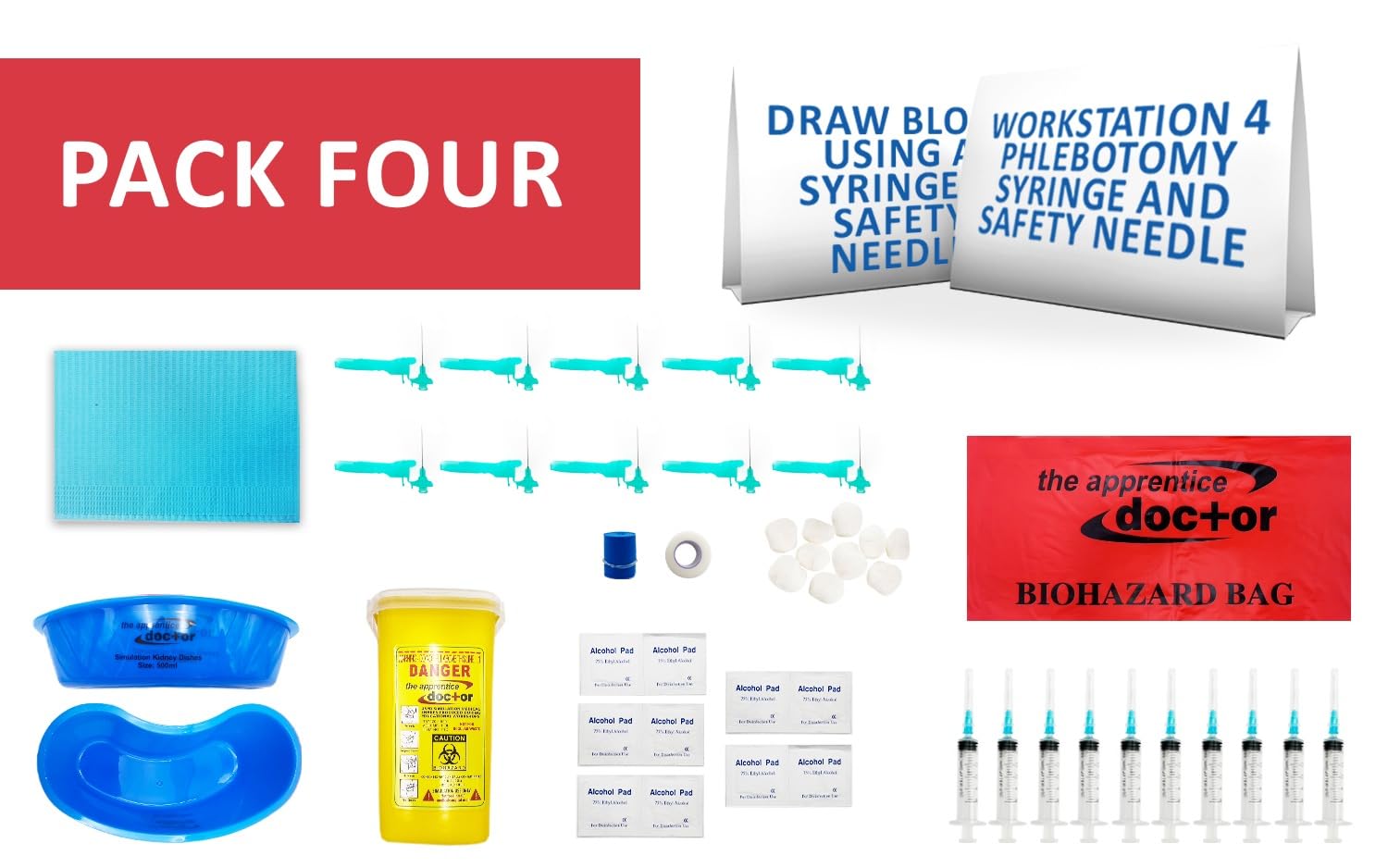IV Practice Kit & Phlebotomy Training Supplies for Venipuncture - Medical Student Simulation Tools with 10-Person Workshop Set - Perfect for Nursing Labs, EMT Training & Clinical Skills Practice