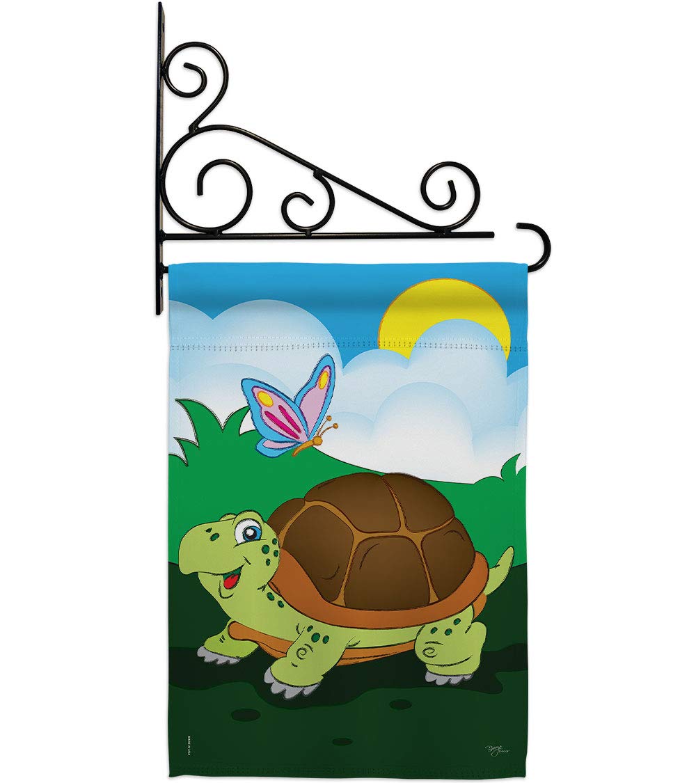 Turtle Garden Flag Set - Double-Sided Animal Decor for Yard & Home