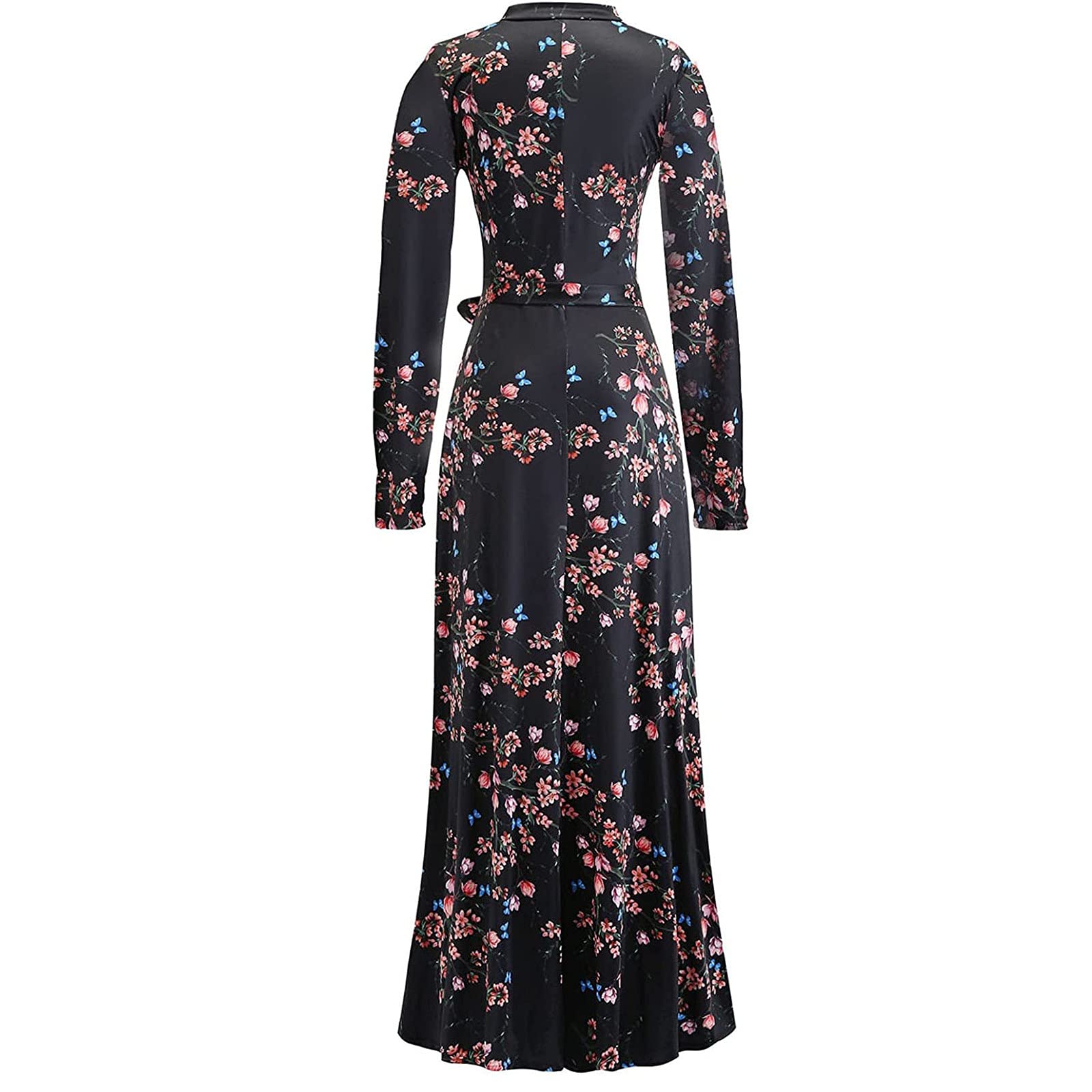 Plus Size Maxi Dress for Women - High Neck Long Sleeve Floral Print Summer Dress | Elegant Church, Wedding Guest & Beach Cover Up Outfit